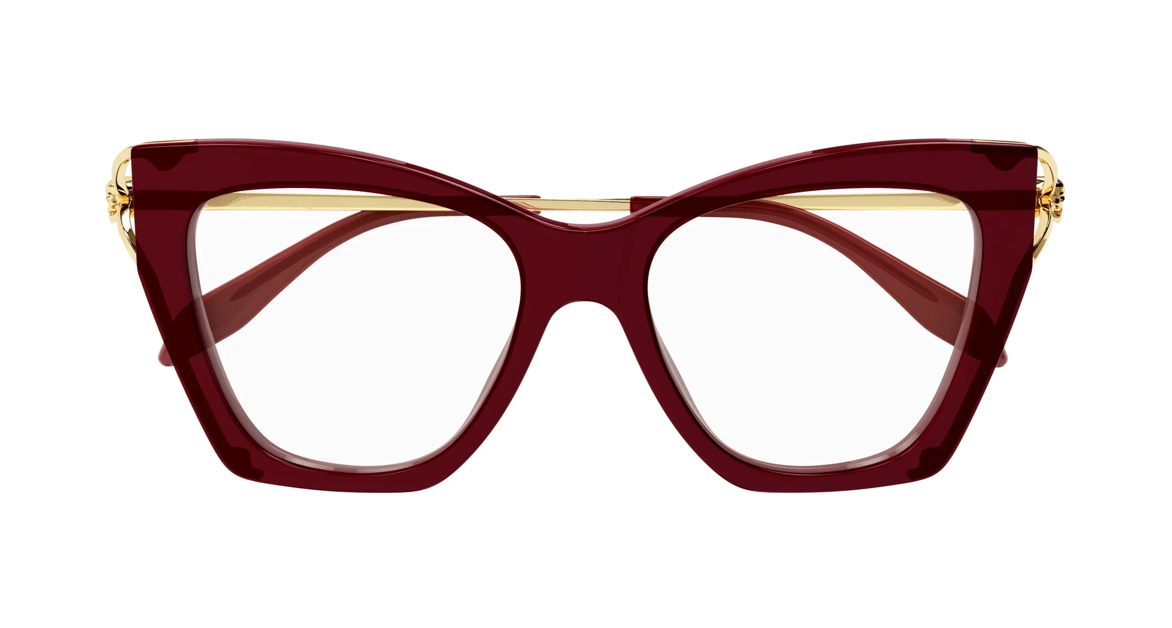 Alexander McQueen AM0376O 003 Montature da vista Acetato Rosso Cat Eye - immagine 3