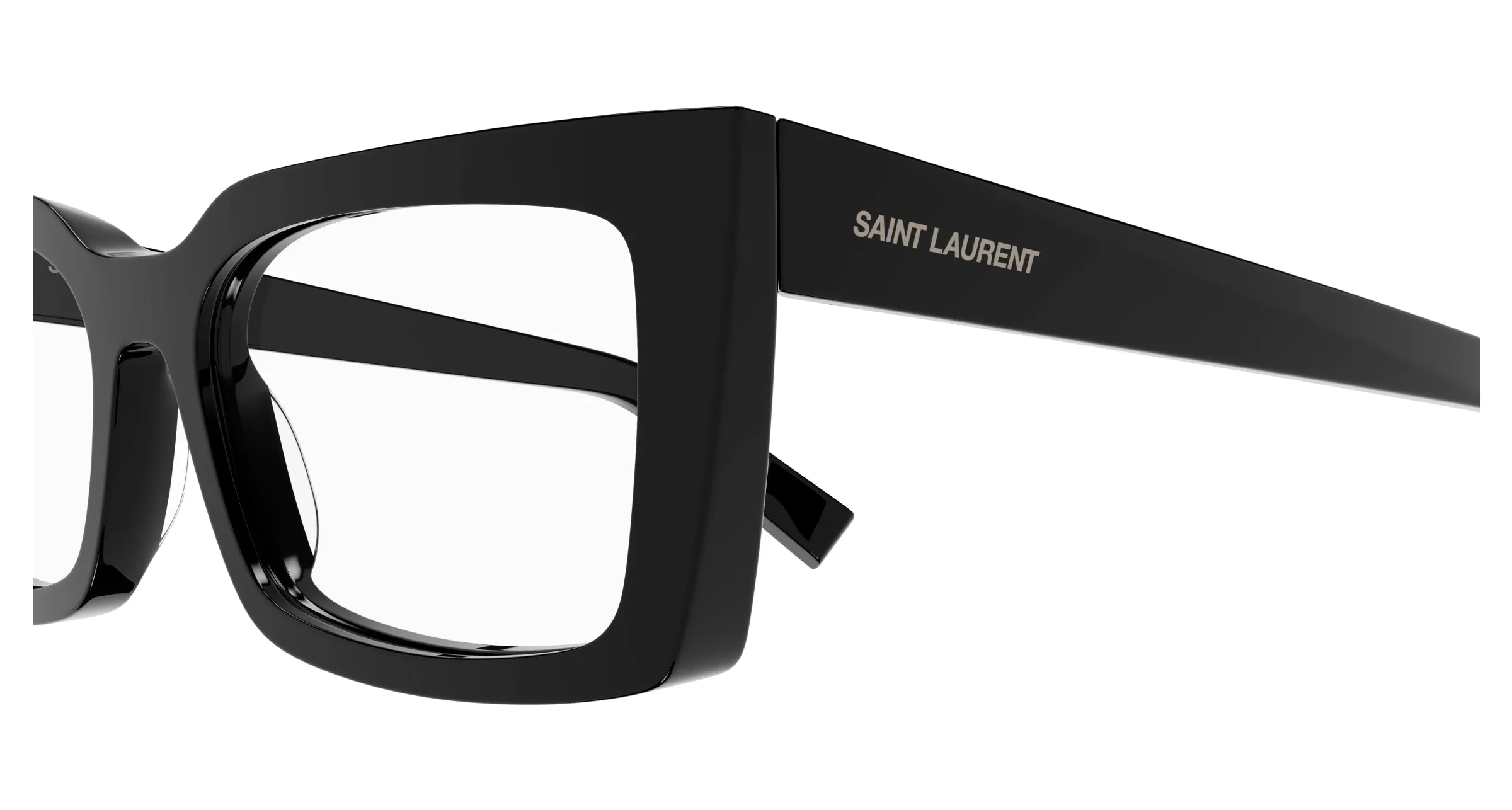 SAINT LAURENT SL 554 001 Montature da vista Acetato Nero Trasparente Cat Eye ["Antiriflesso"] - immagine 3