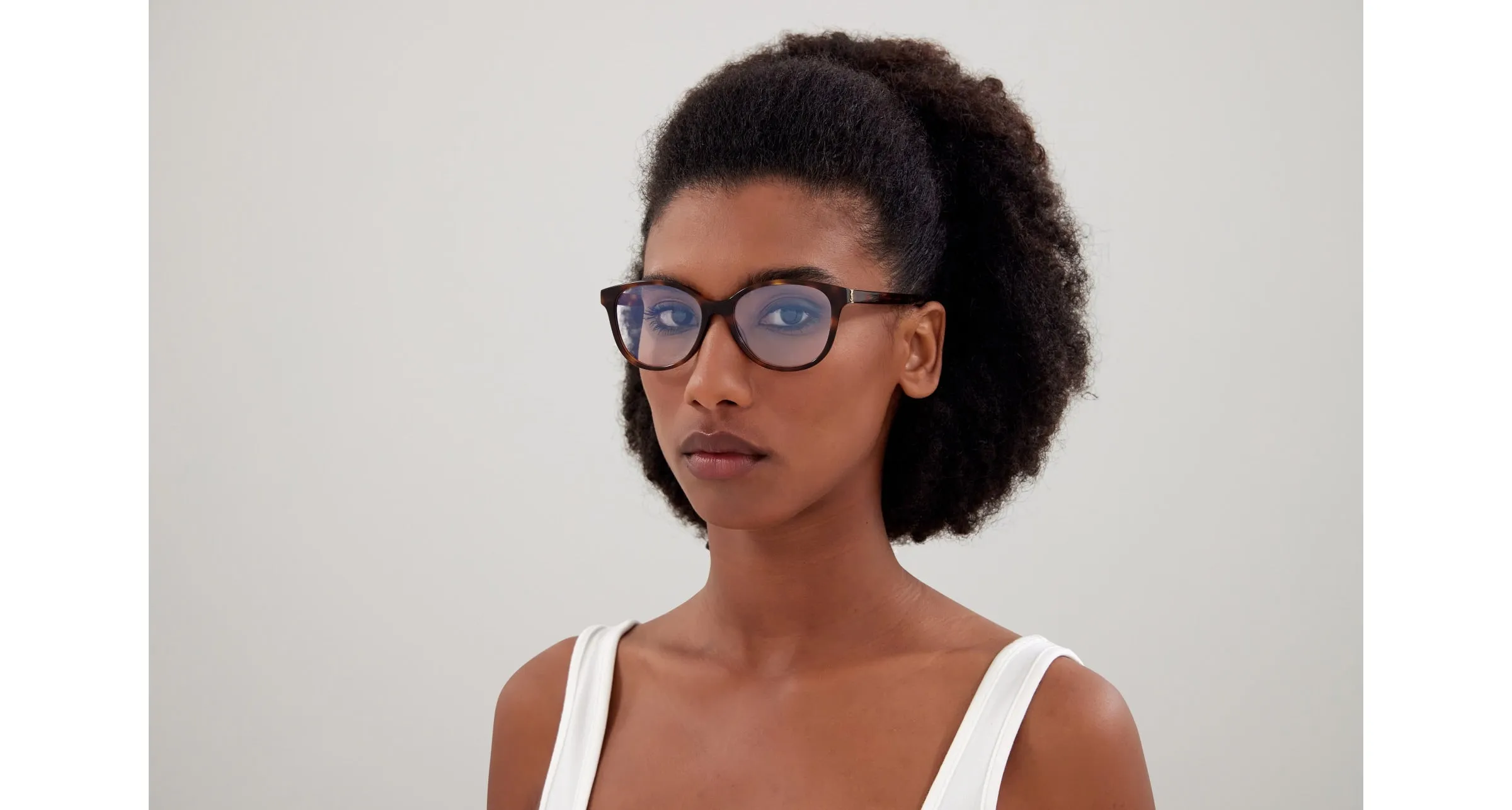SAINT LAURENT SL M112 002 Montature da vista Acetato Havana Rotonda ["Antiriflesso"] - immagine 4
