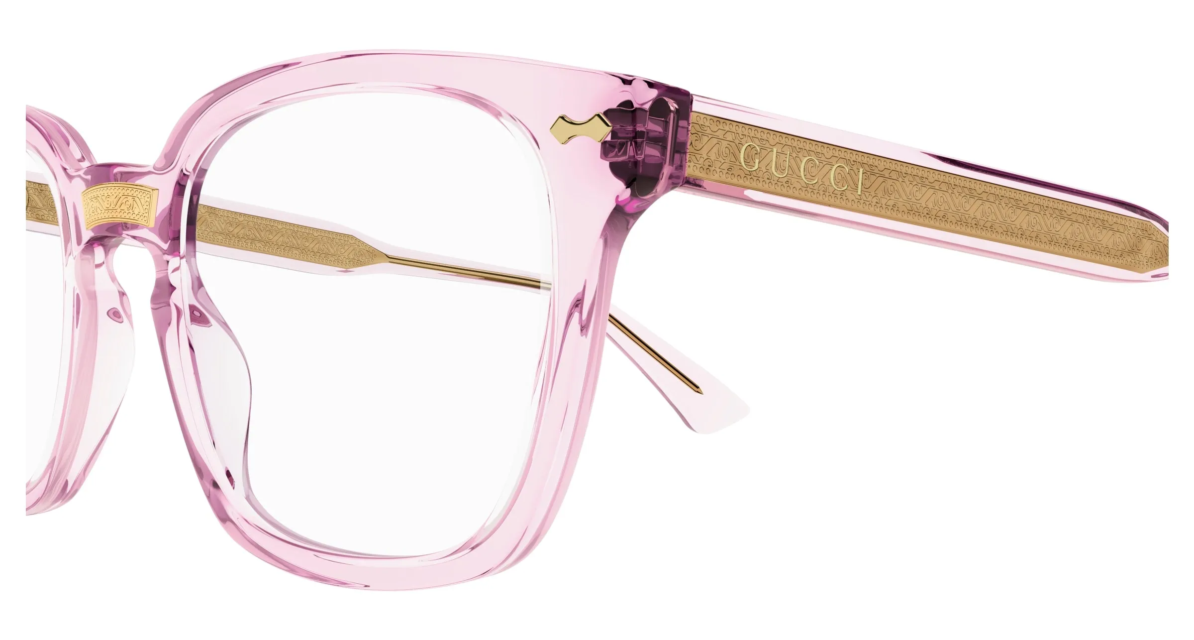 Gucci GG0184O 013 Montature da vista Acetato Rosa Squadrata - immagine 3