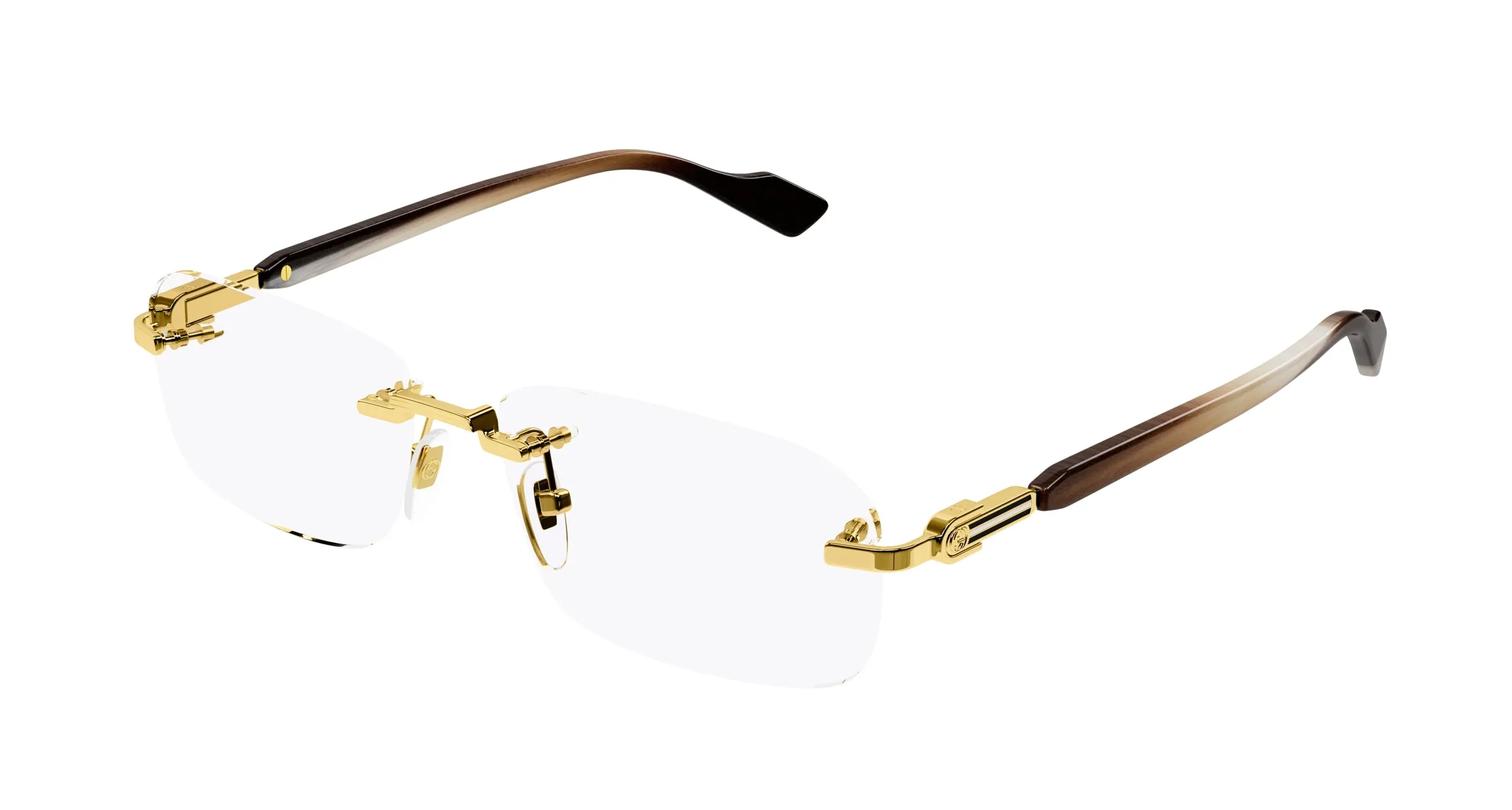 Gucci GG1221O 002 Montature da vista Metallo Oro Squadrata - immagine 1