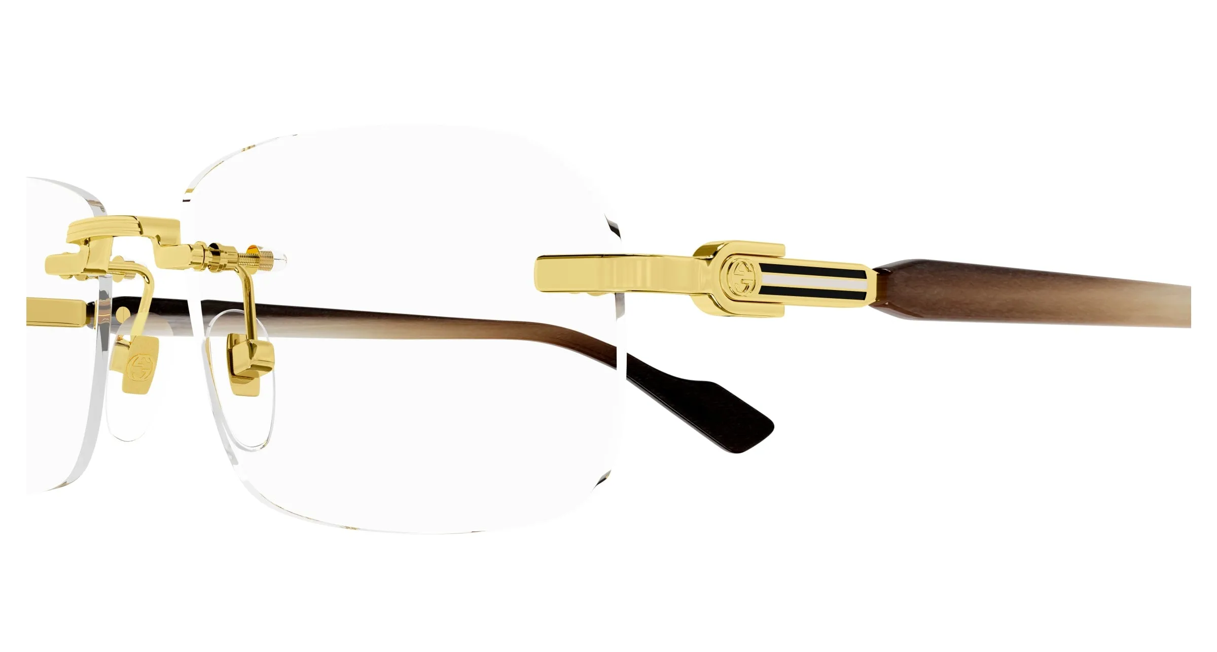 Gucci GG1221O 002 Montature da vista Metallo Oro Squadrata - immagine 3