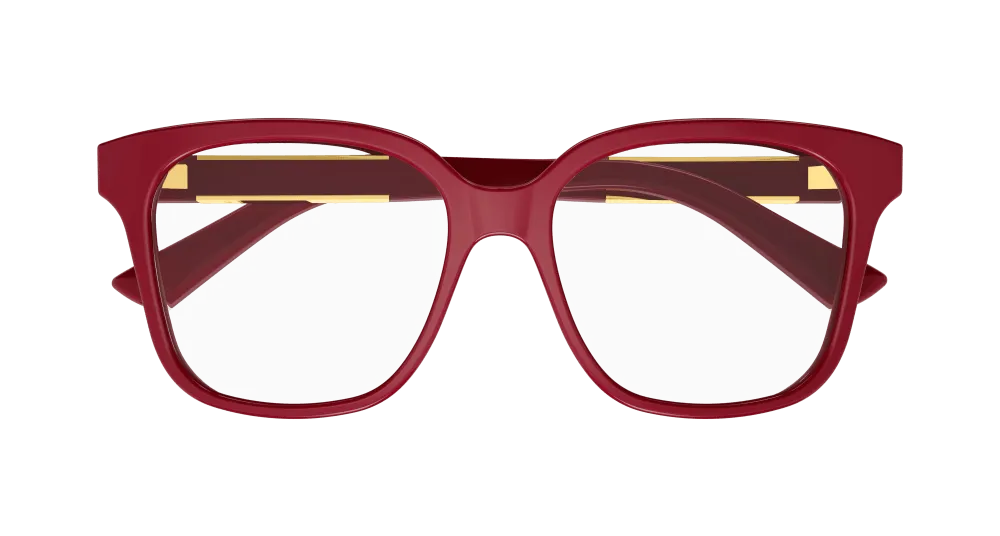 Gucci Donna GG1192O 006 Montature da vista Acetato Rosso Squadrata - immagine 2