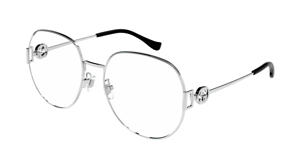 Gucci Donna GG1208O 003 Montature da vista Metallo Argento Oversize - immagine 1