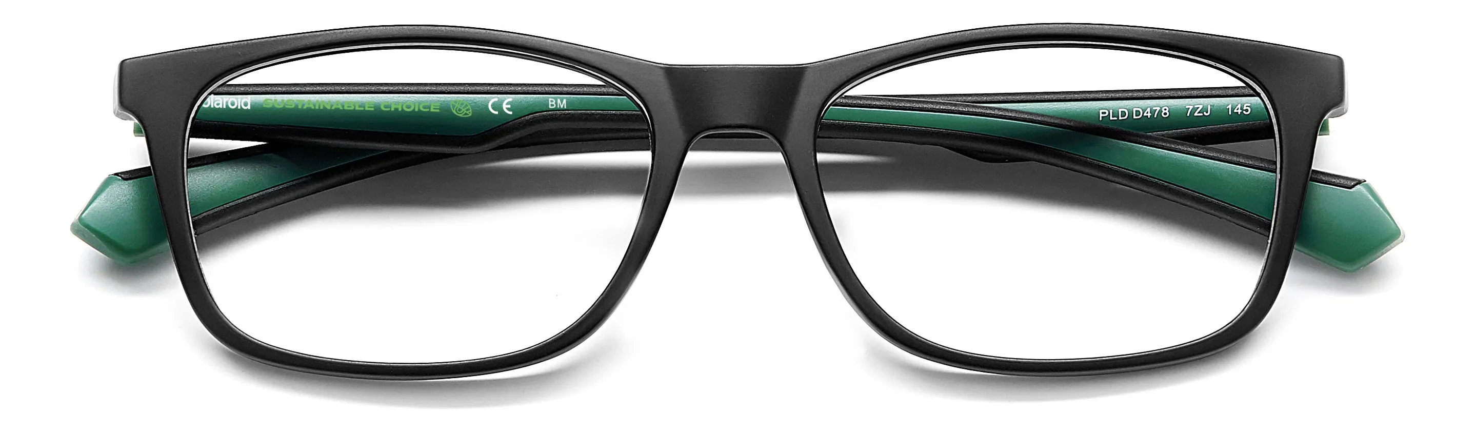 Polaroid PLD D478 7ZJ Montature da vista Bio Poliammide Nero/Verde Squadrata - immagine 3