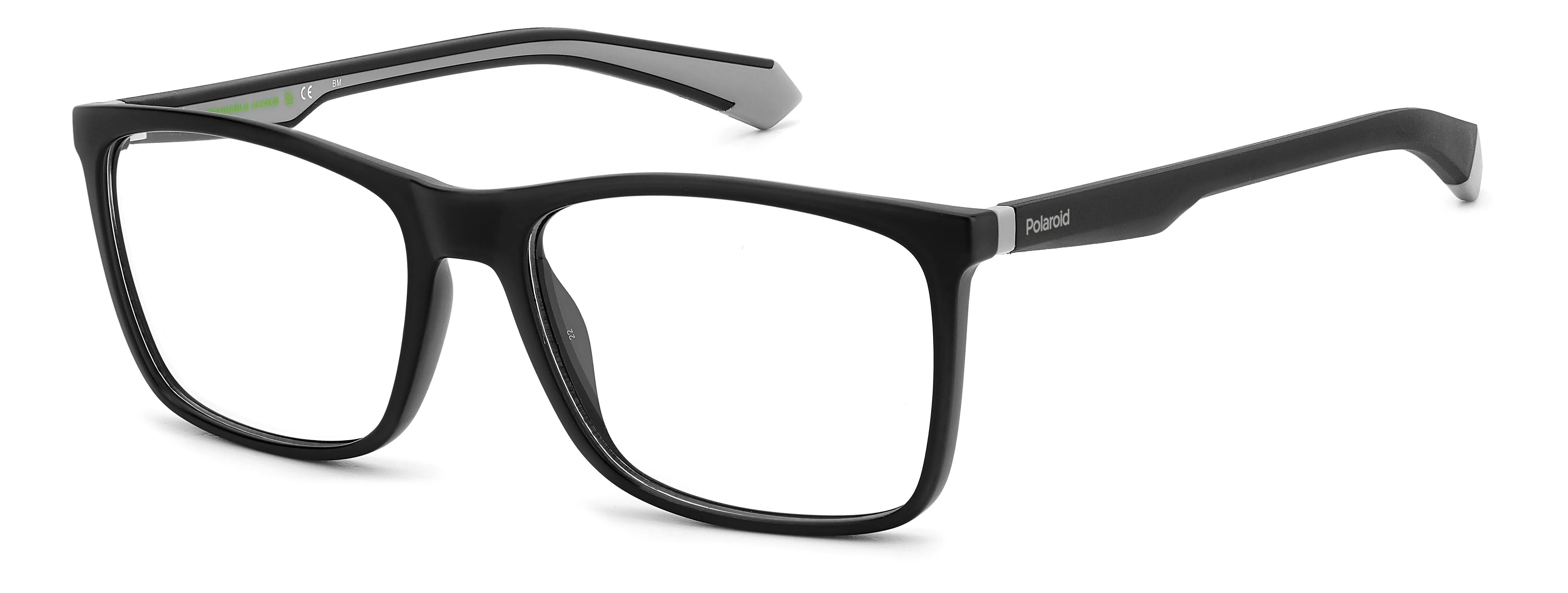Polaroid PLD D477 08A Montature da vista Bio Poliammide Nero/Grigio Squadrata - immagine 1
