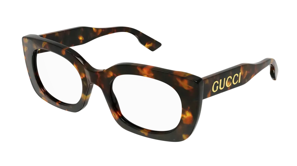 Gucci Donna GG1154O 003 Montature da vista Acetato Havana Squadrata - immagine 1