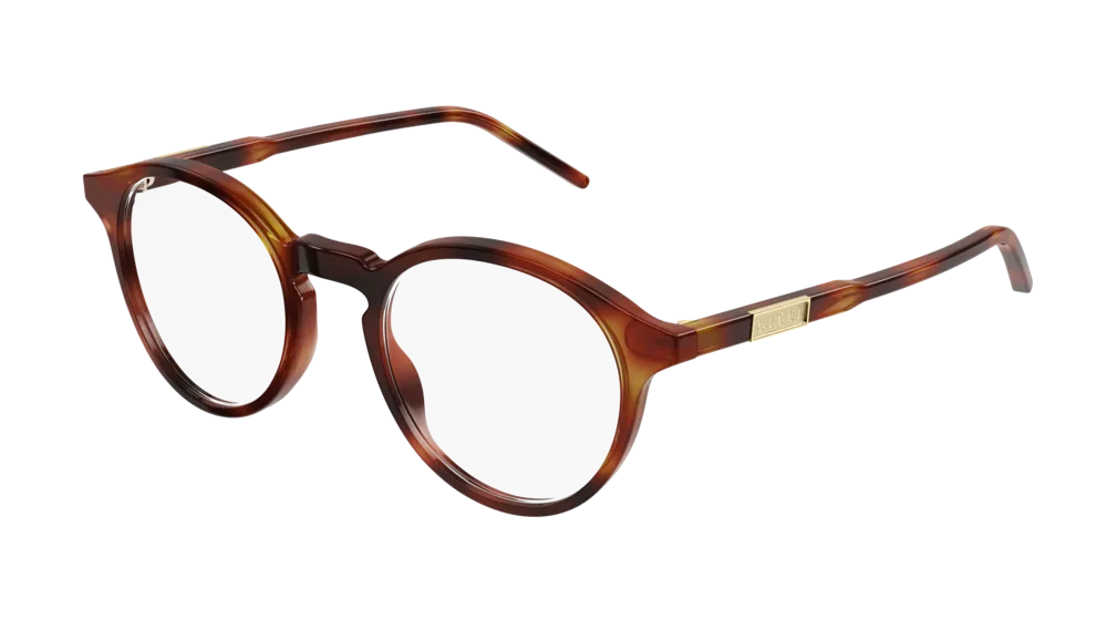 Gucci Uomo GG1160O 003 Montature da vista Acetato Havana Rotonda - immagine 1