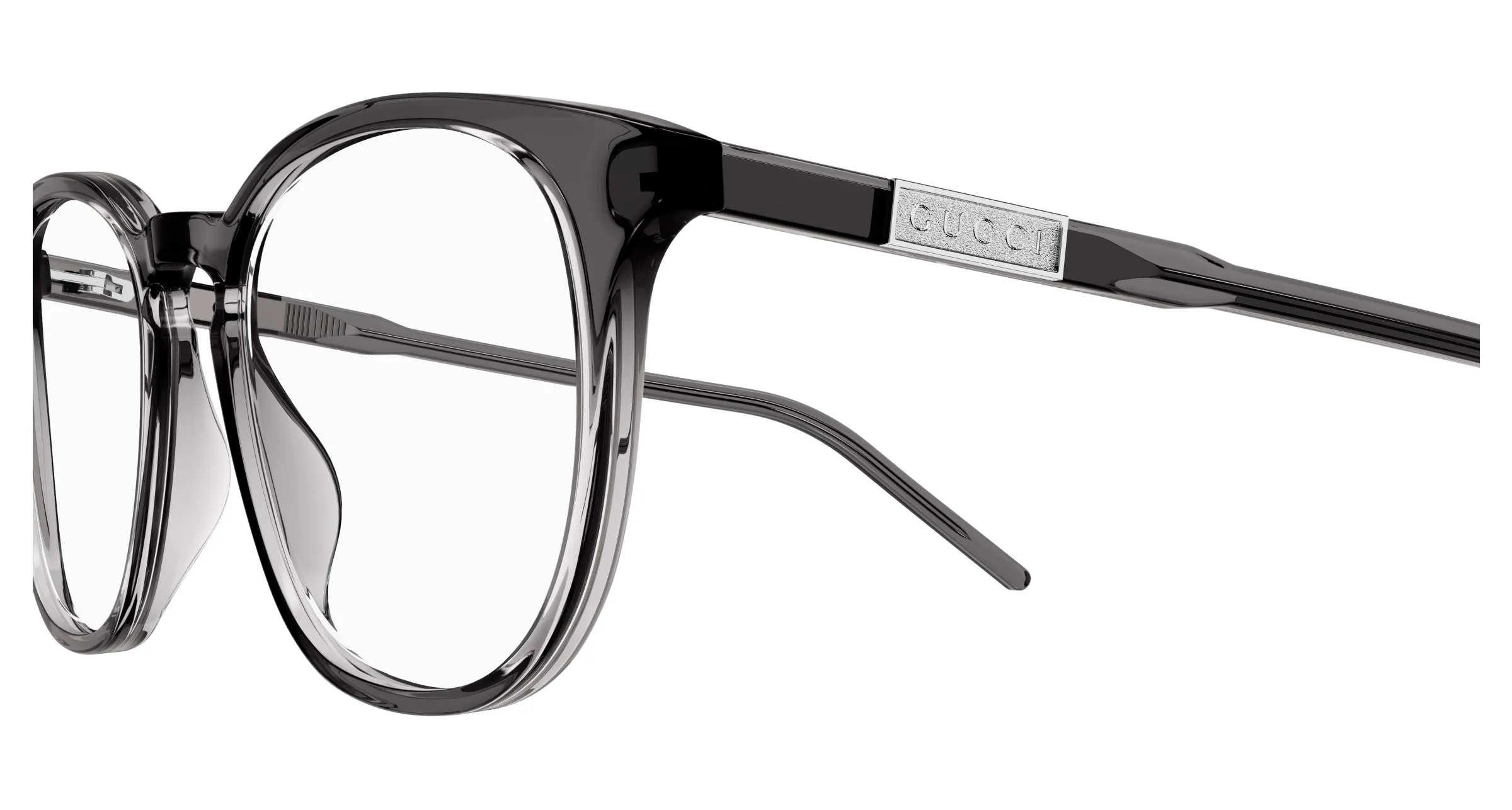 Gucci GG1157O 005 Montature da vista Acetato Grigio Rotonda - immagine 3
