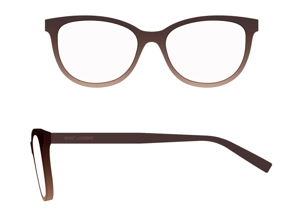 SAINT LAURENT SL 504 004 Montature da vista Acetato Marrone Trasparente Cat Eye - immagine 2
