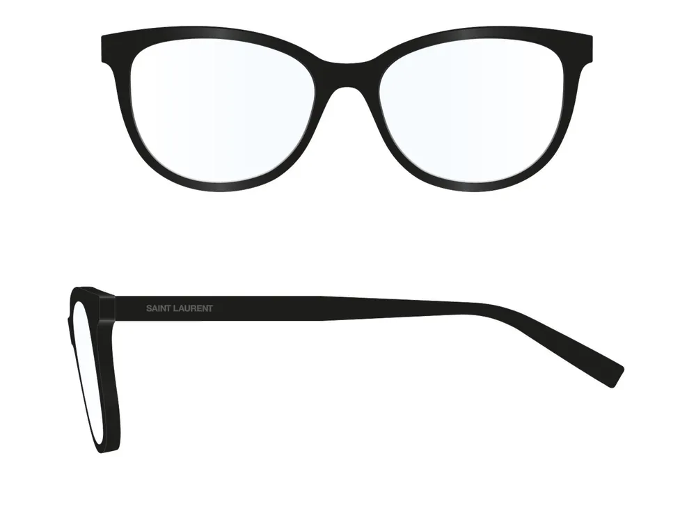 SAINT LAURENT Donna SL 504 001 Montature da vista Acetato Nero Trasparente Cat Eye - immagine 2