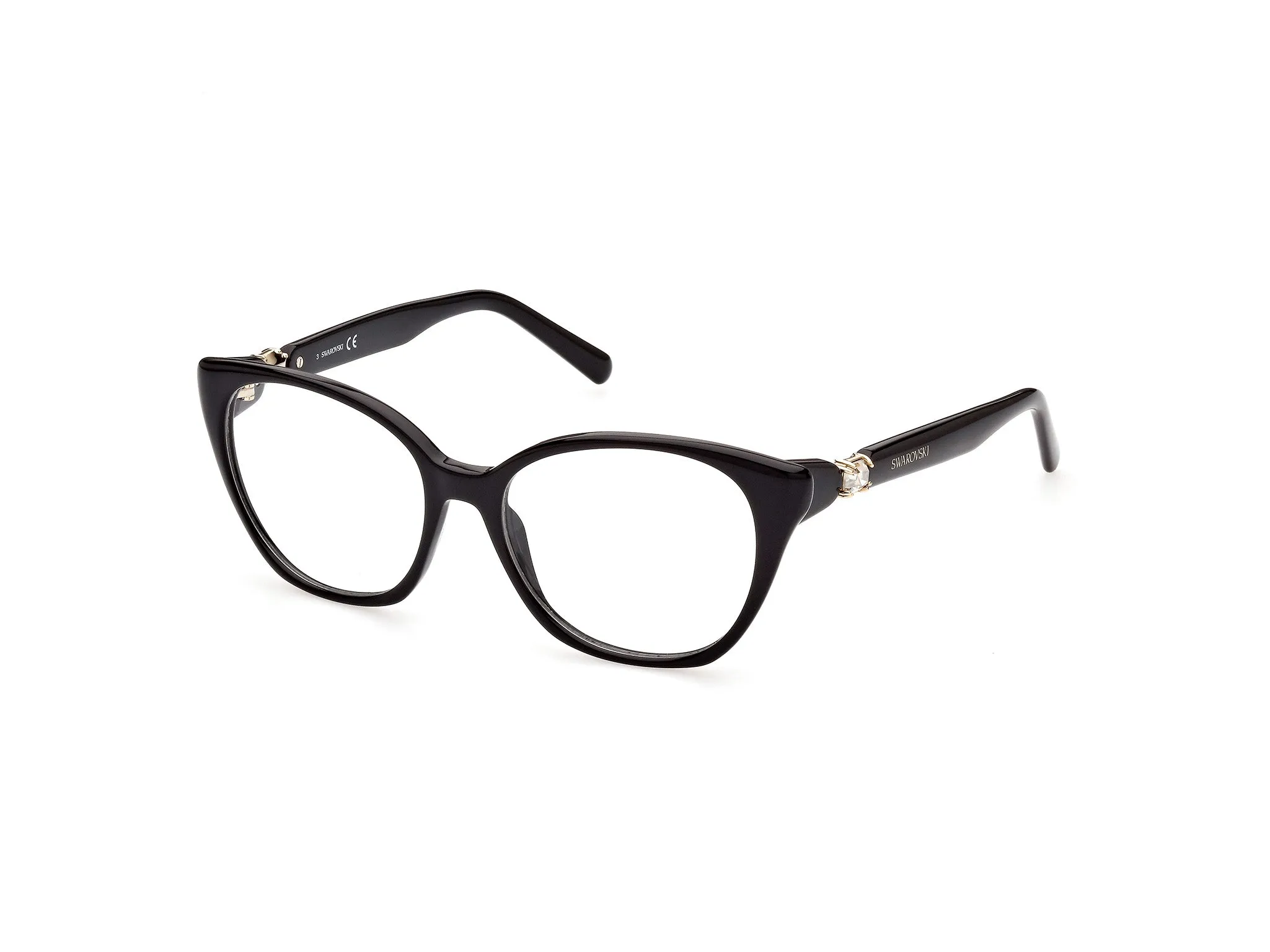 Swarovski SK5432 001 Montature da vista outlet Acetato Nero Cat Eye Normale - immagine 1