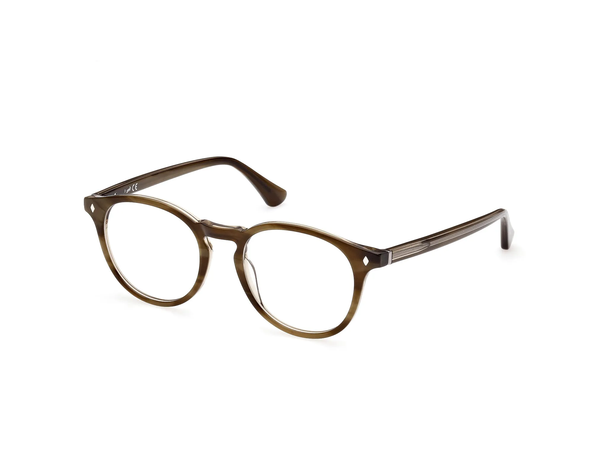 Web WE5387 50 Montature da vista Acetato Marrone Rotonda Normale - immagine 1