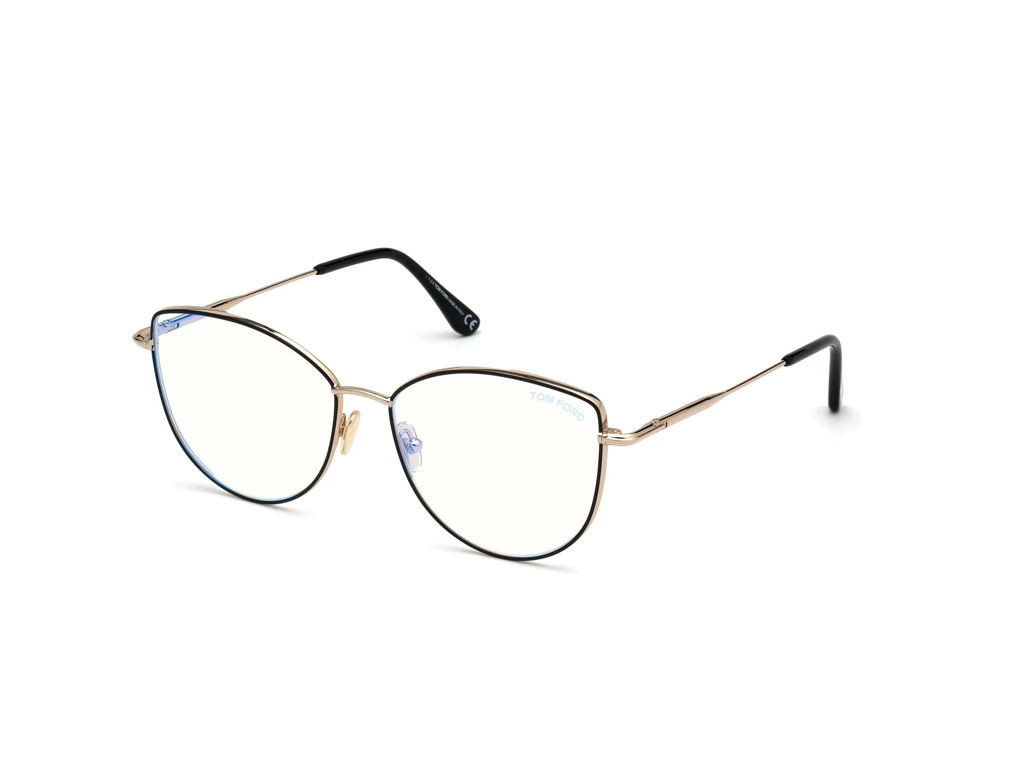 TOM FORD FT5667-B 5 Montature da vista Metallo Nero Cat Eye Normale Anti luce blu - per PC - immagine 1