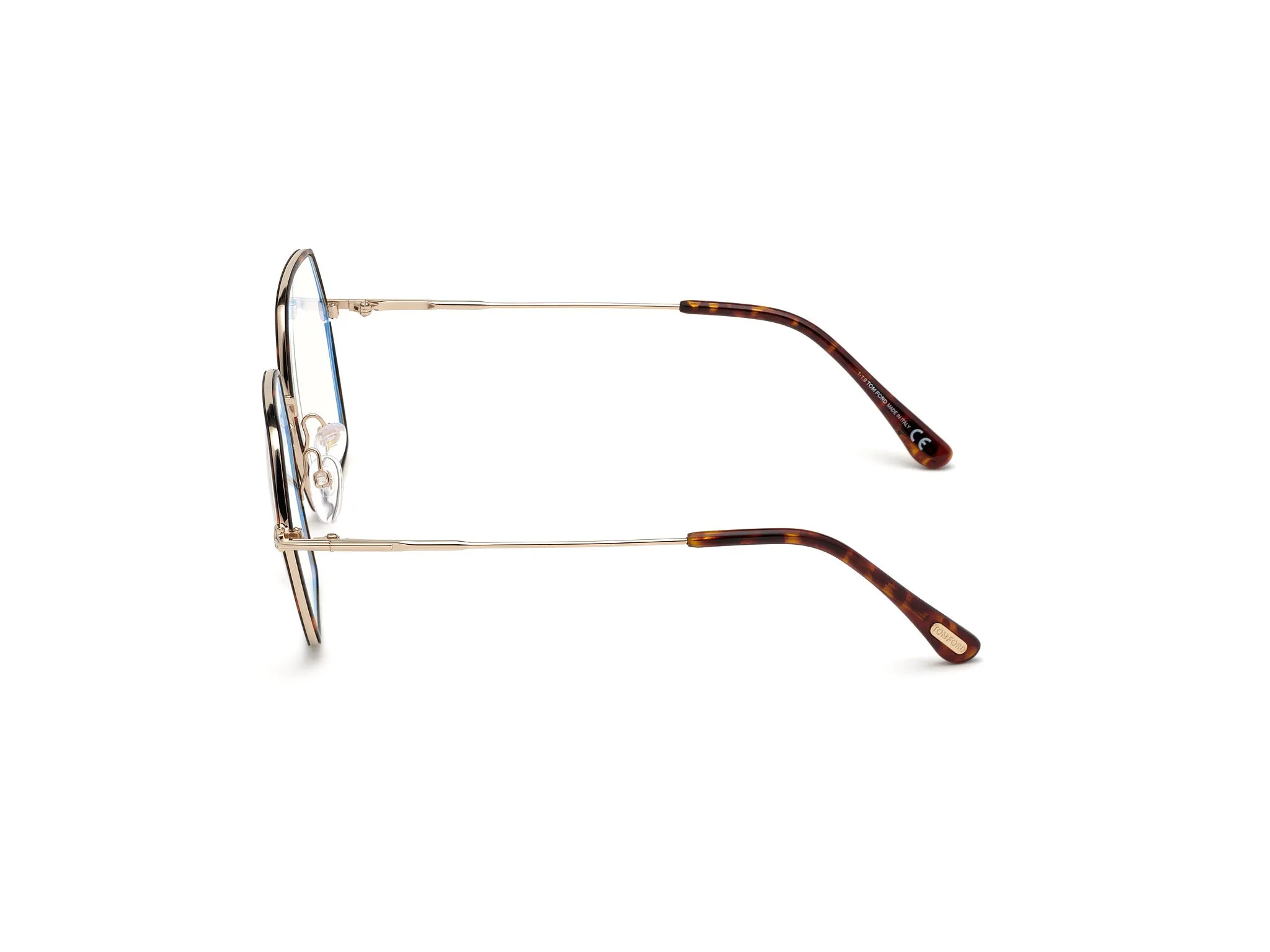 TOM FORD FT5615-B 52 Montature da vista Metallo Havana Geometrica Normale Anti luce blu - per PC - immagine 3