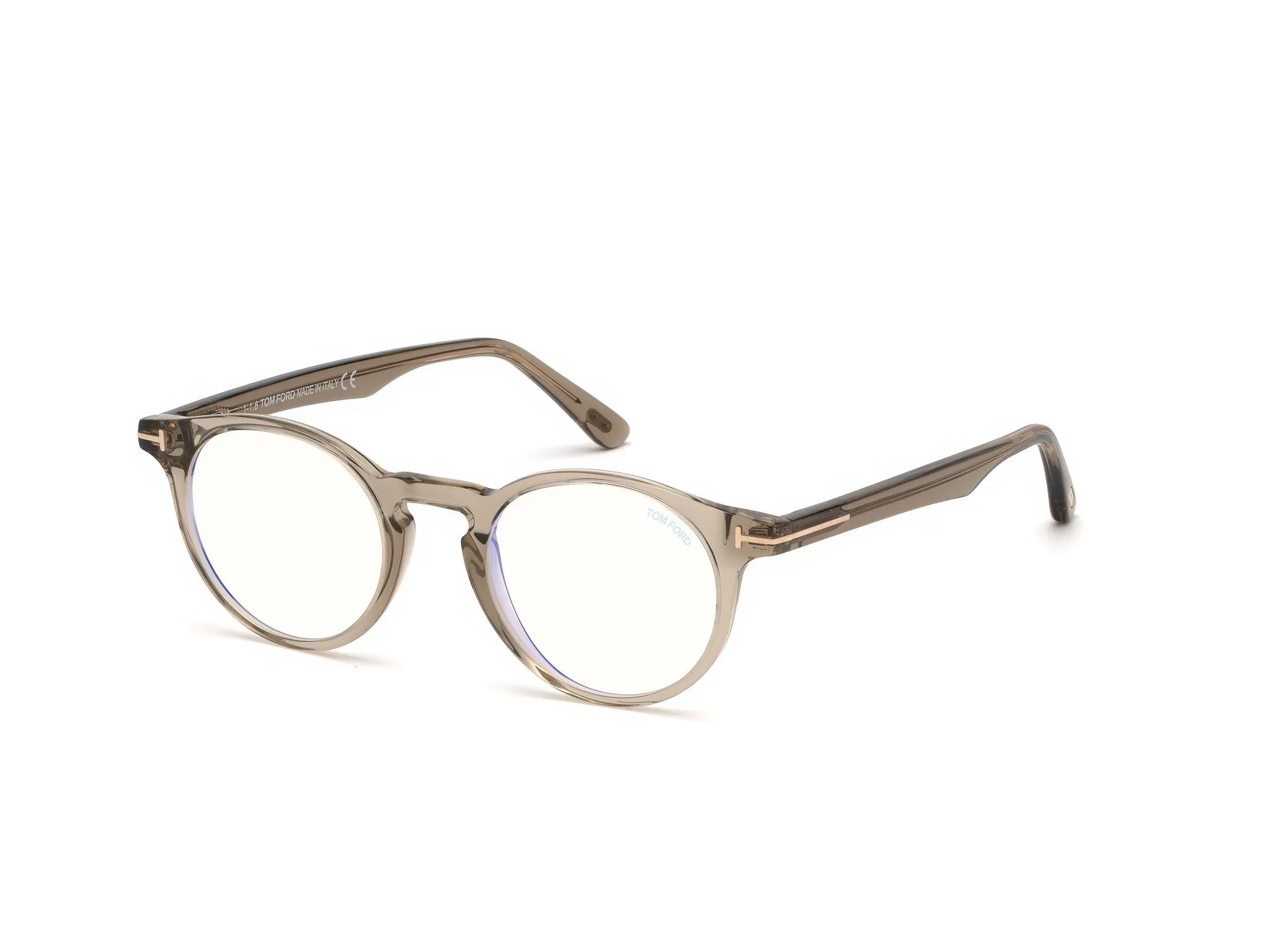 TOM FORD FT5557-B 45 Montature da vista Acetato Marrone Rotonda Anti-luce blu - immagine 1