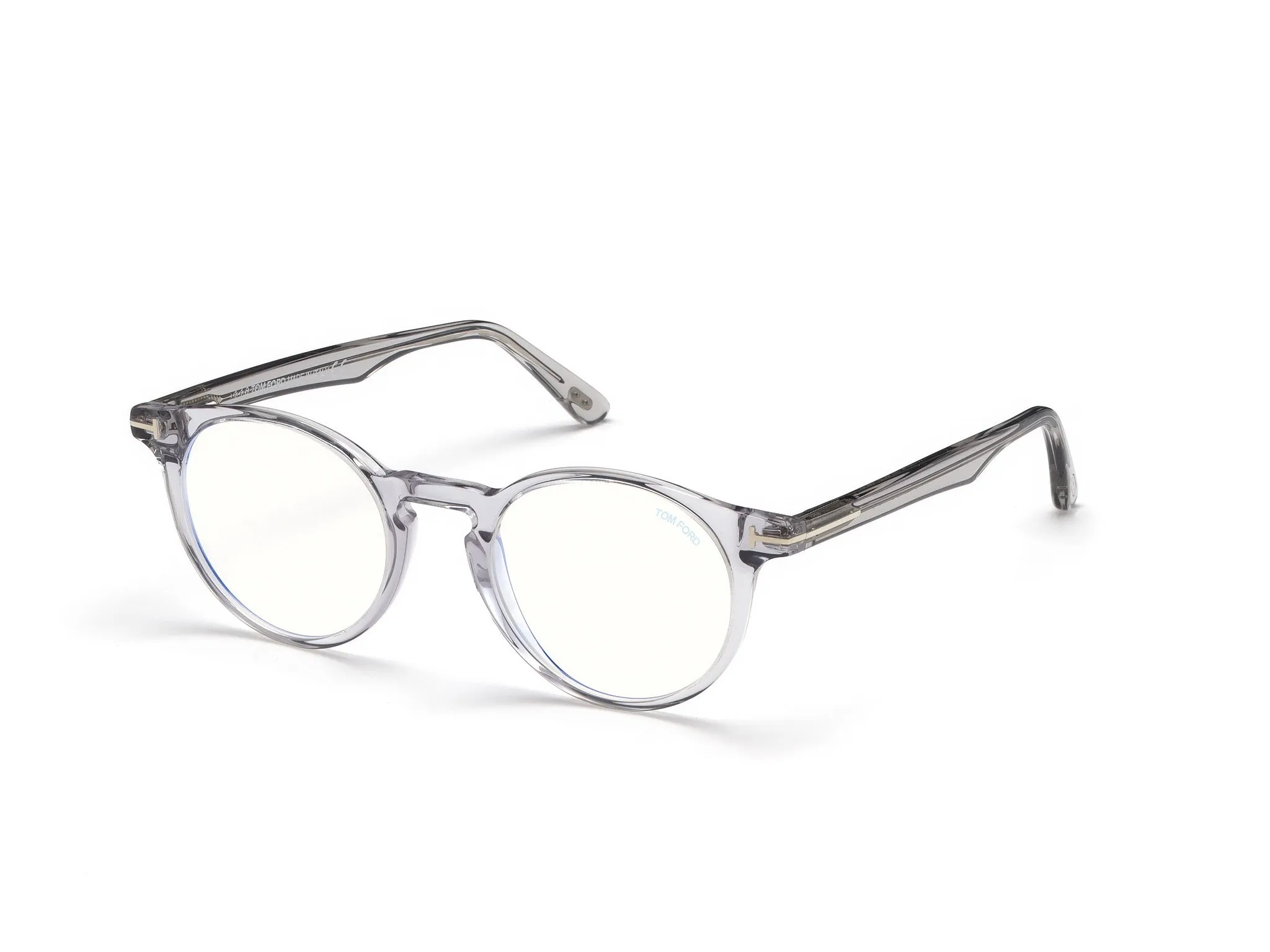 TOM FORD FT5557-B 20 Montature da vista Acetato Grigio Rotonda Normale - immagine 1