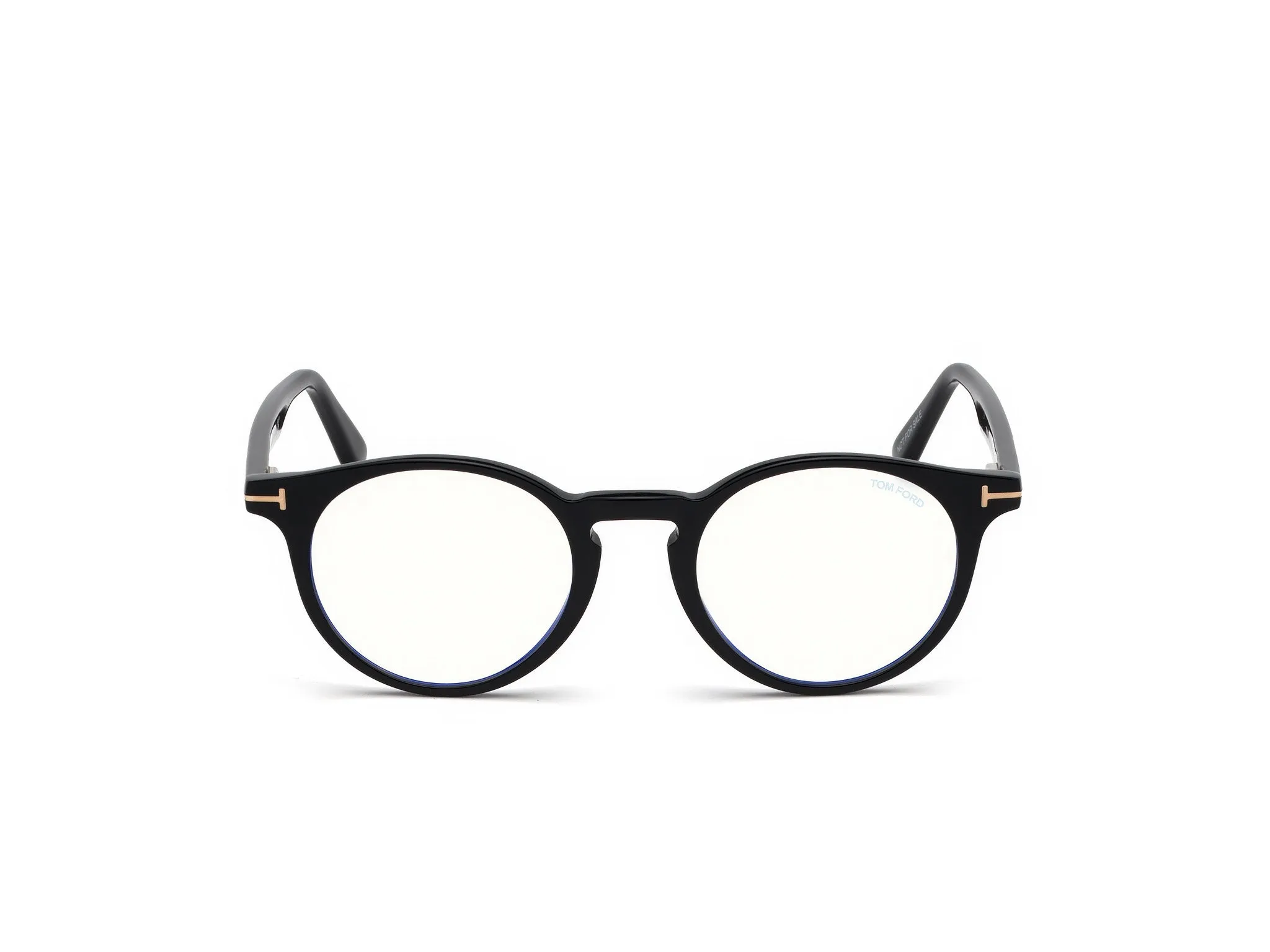 TOM FORD FT5557-B 1 Montature da vista Acetato Nero Rotonda Anti-luce blu - immagine 2