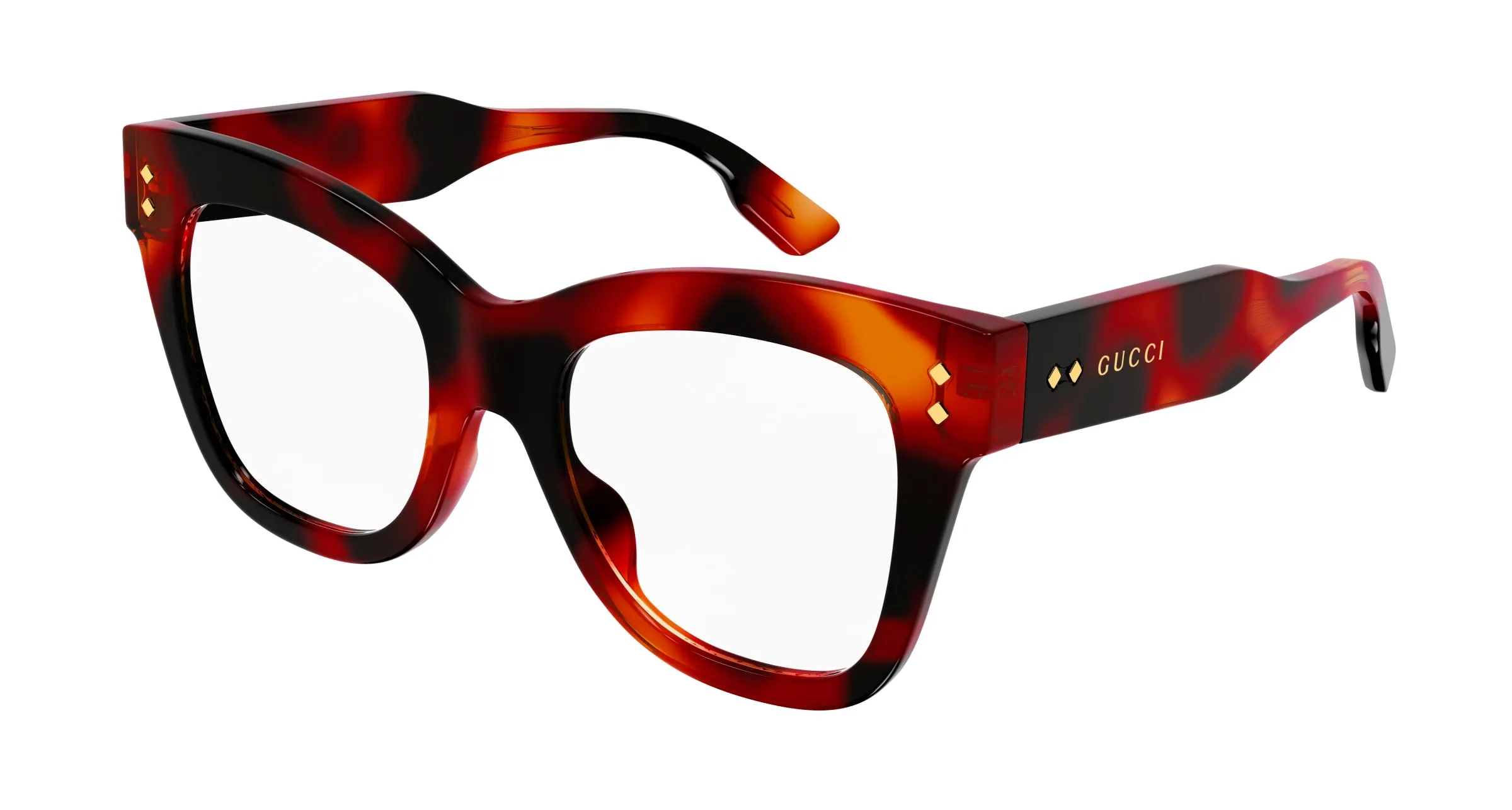 Gucci GG1082O 002 Montature da vista Acetato Havana Cat Eye - immagine 1