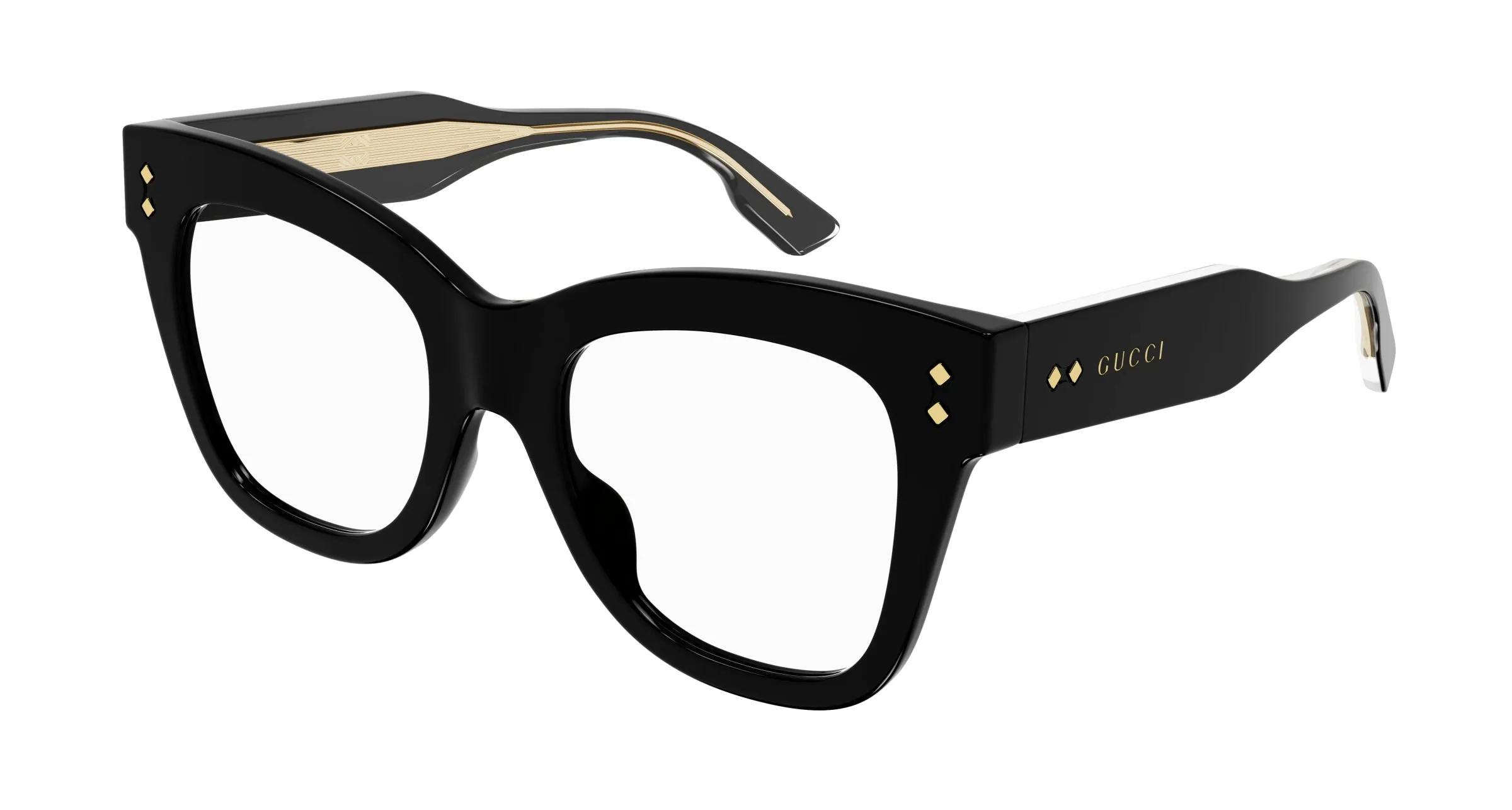 Gucci GG1082O 001 Montature da vista Acetato Nero Cat Eye - immagine 1