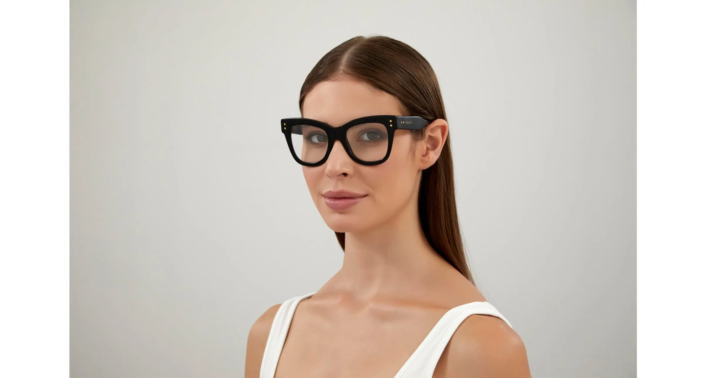 Gucci GG1082O 001 Montature da vista Acetato Nero Cat Eye - immagine 4