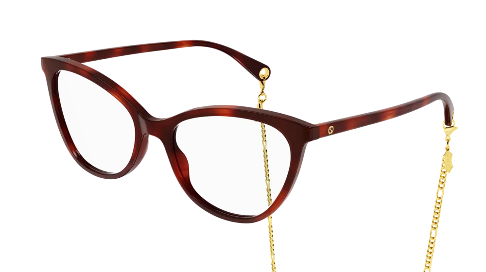 Gucci Donna GG1079O 002 Montature da vista Acetato Havana Cat Eye - immagine 1