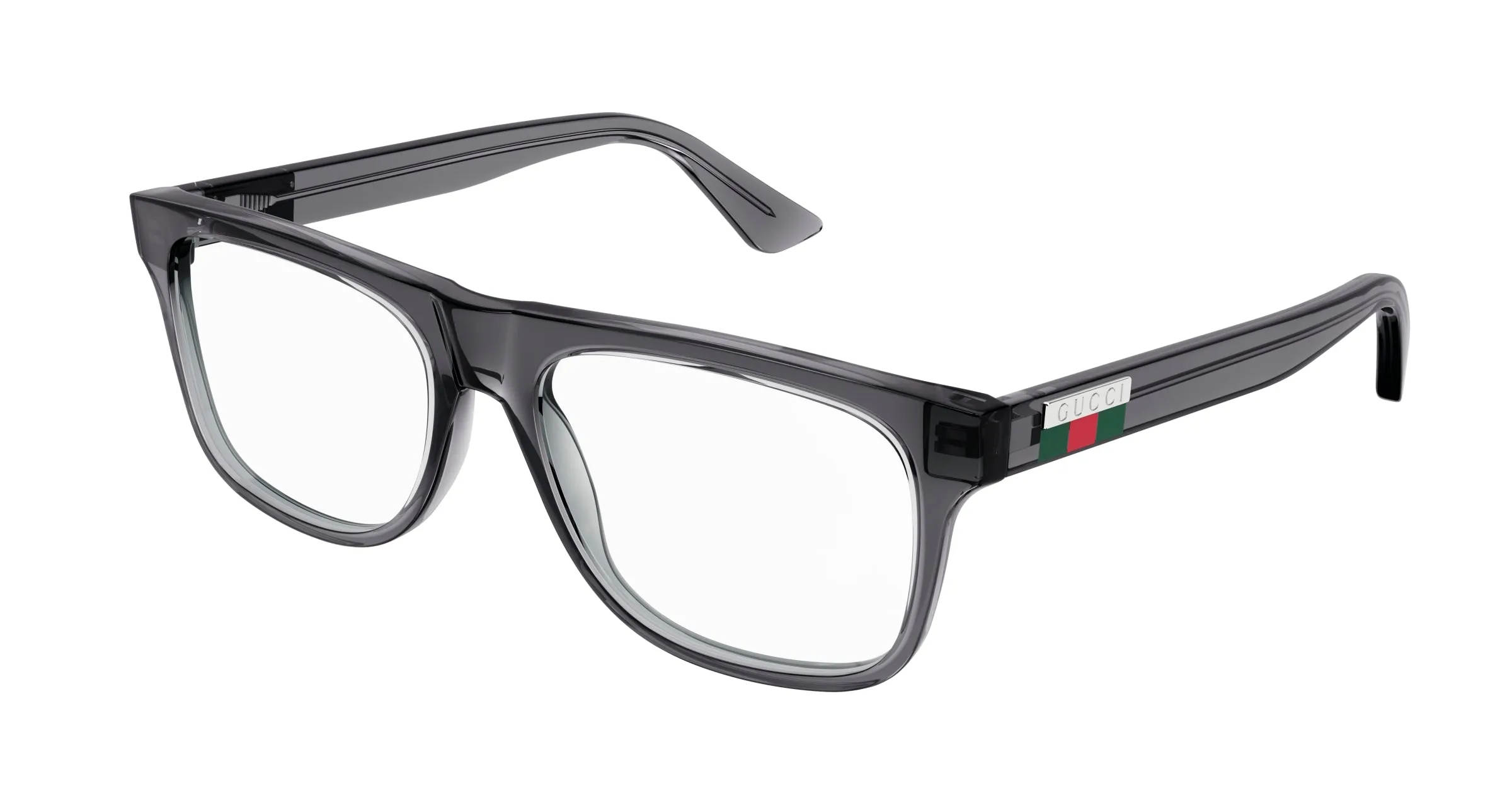 Gucci GG1117O 003 Montature da vista Iniettato Grigio Trasparente Squadrata - immagine 1