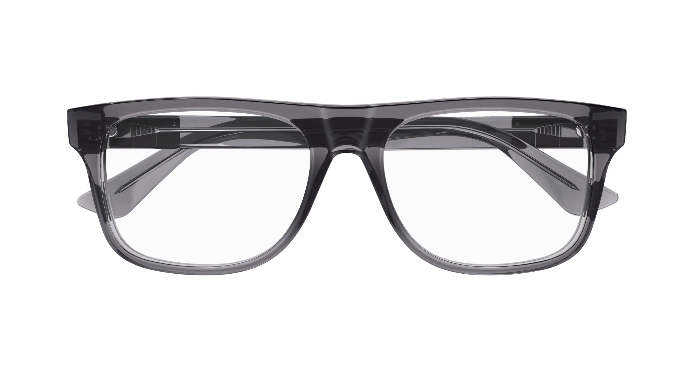 Gucci GG1117O 003 Montature da vista Iniettato Grigio Trasparente Squadrata - immagine 2