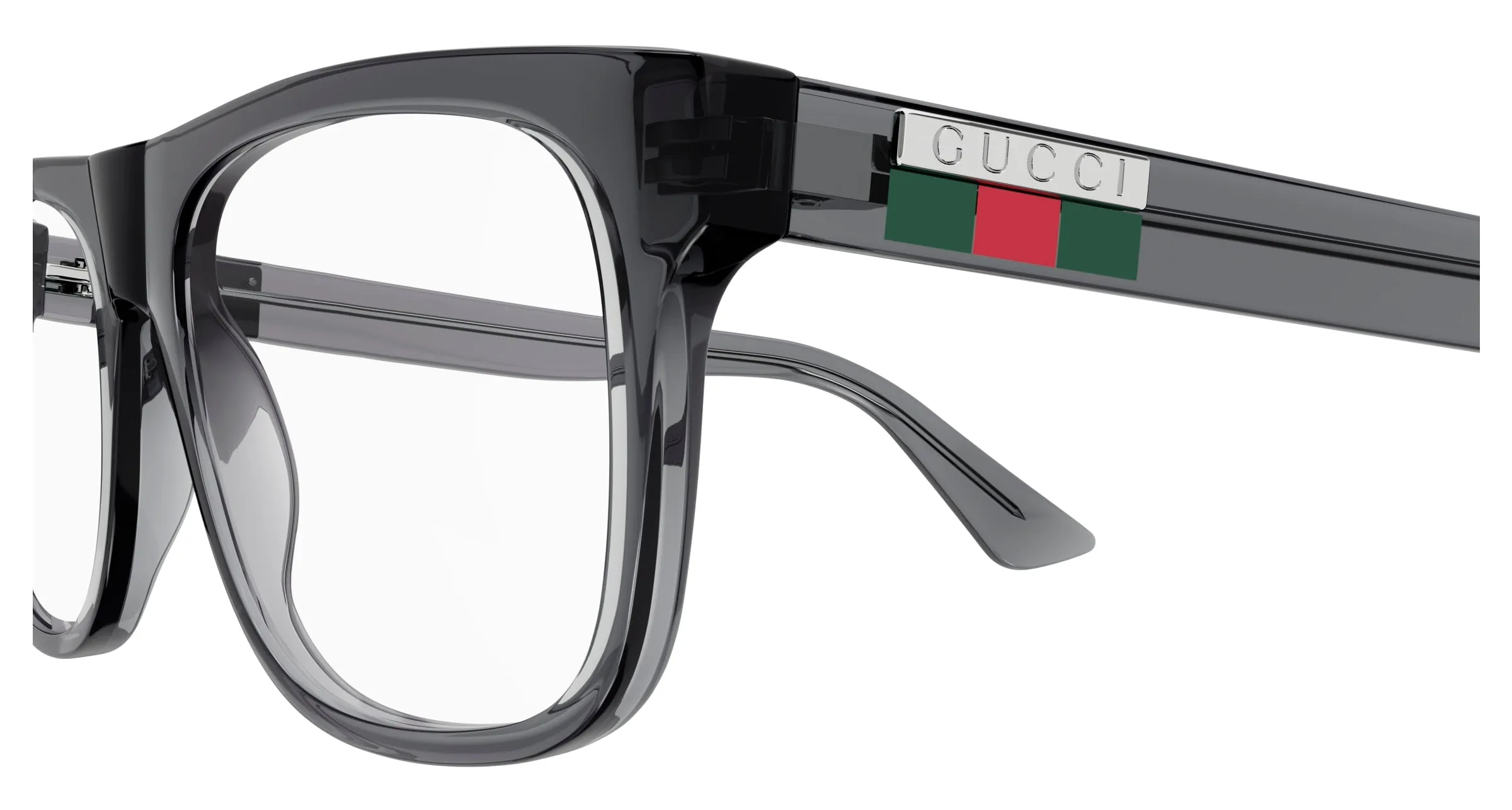 Gucci GG1117O 003 Montature da vista Iniettato Grigio Trasparente Squadrata - immagine 3
