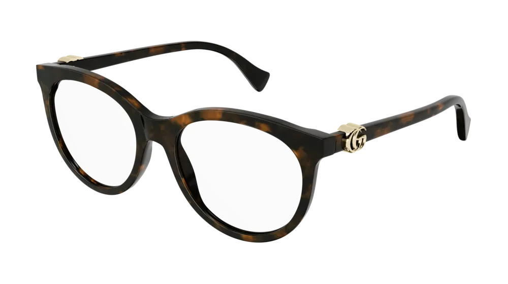 Gucci Donna GG1074O 005 Montature da vista Acetato Havana Trasparente Cat Eye - immagine 1