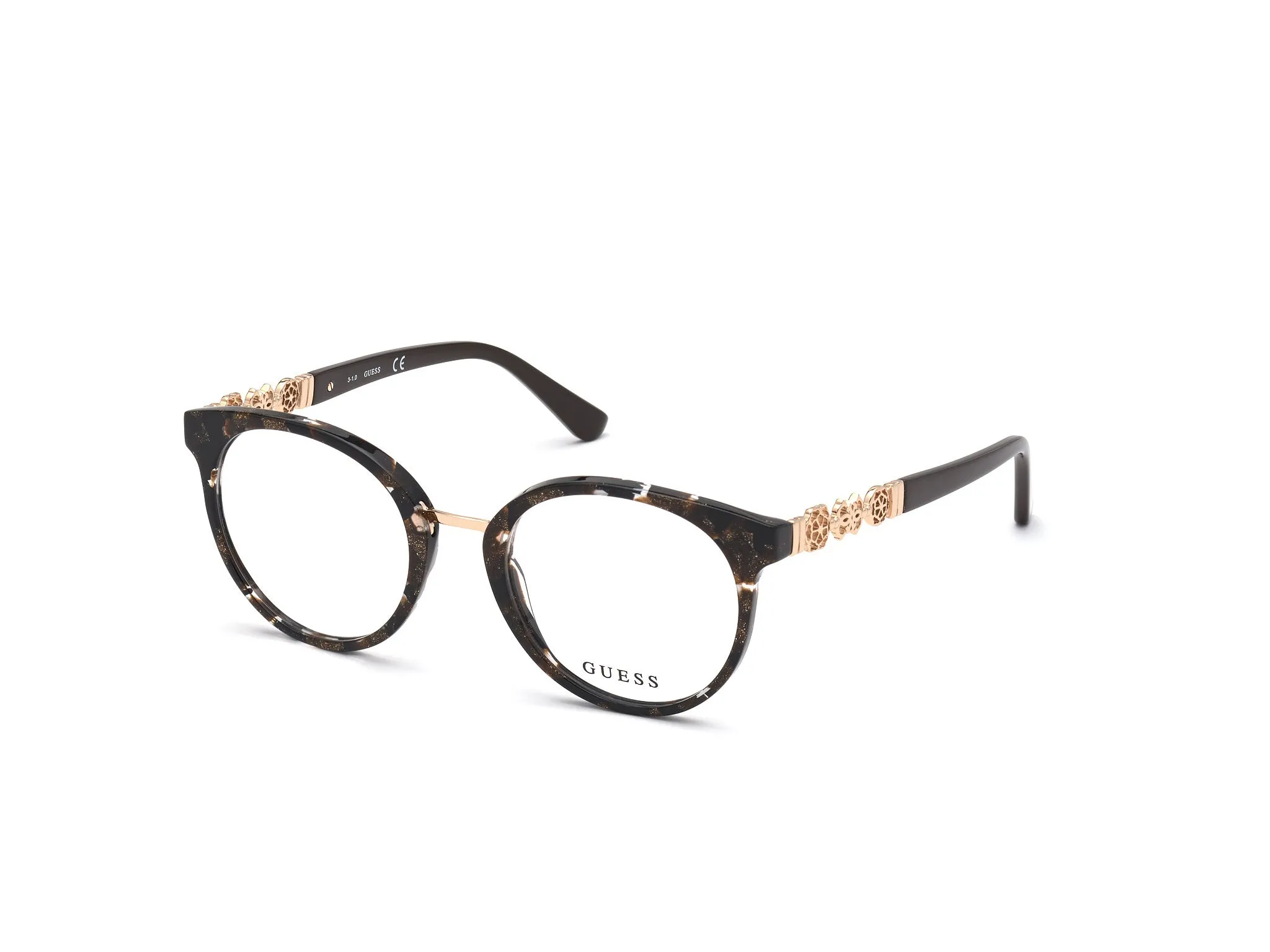 Guess GU2834 50 Montature da vista Acetato Marrone Rotonda Normale - immagine 1