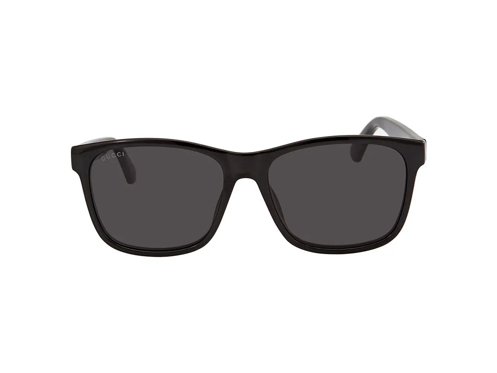 Gucci GG0746S 001 Occhiali da sole Iniettato Nero Grigio Squadrata Normale - immagine 2