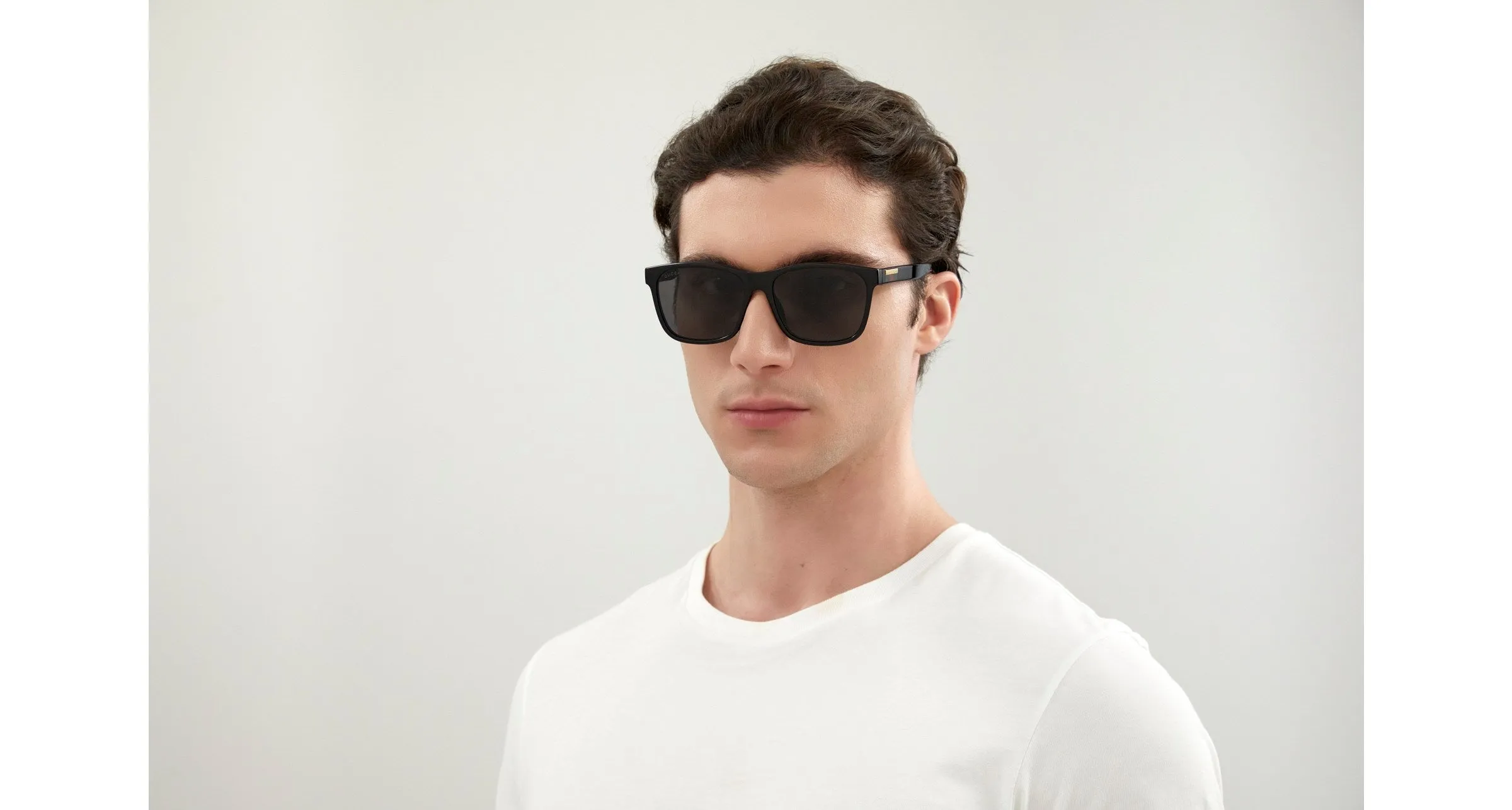 Gucci GG0746S 001 Occhiali da sole Iniettato Nero Grigio Squadrata Normale - immagine 3