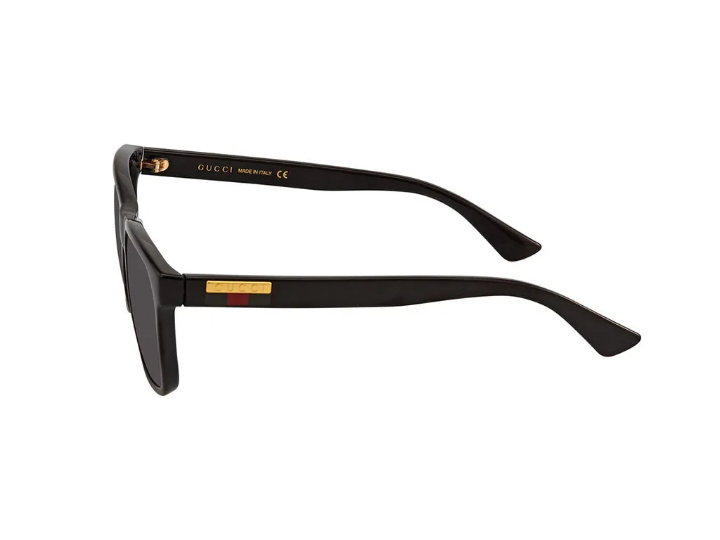 Gucci GG0746S 001 Occhiali da sole Iniettato Nero Grigio Squadrata Normale - immagine 4