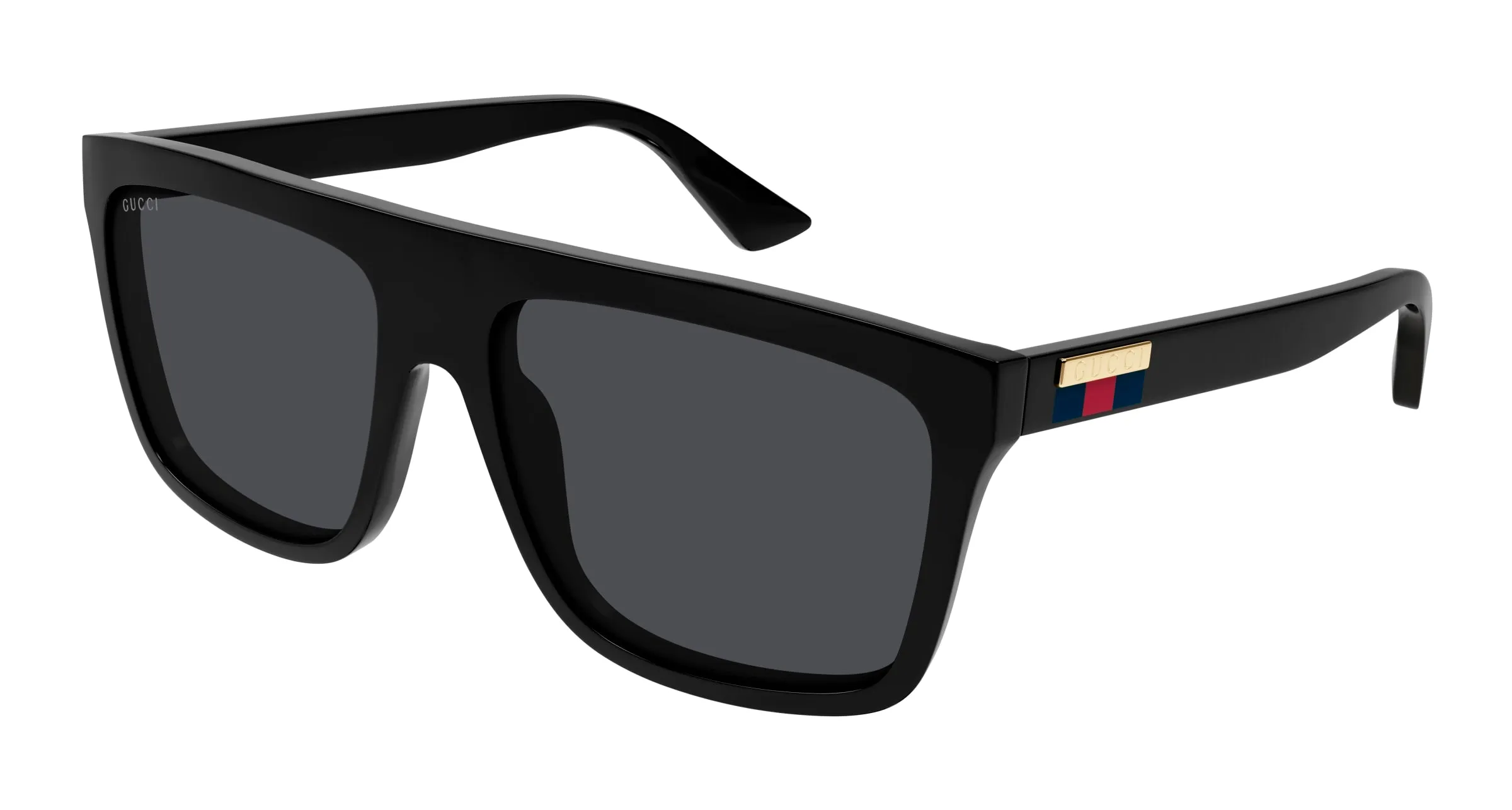 Gucci GG0748S 001 Occhiali da sole Iniettato Nero Grigio Squadrata Normale - immagine 1