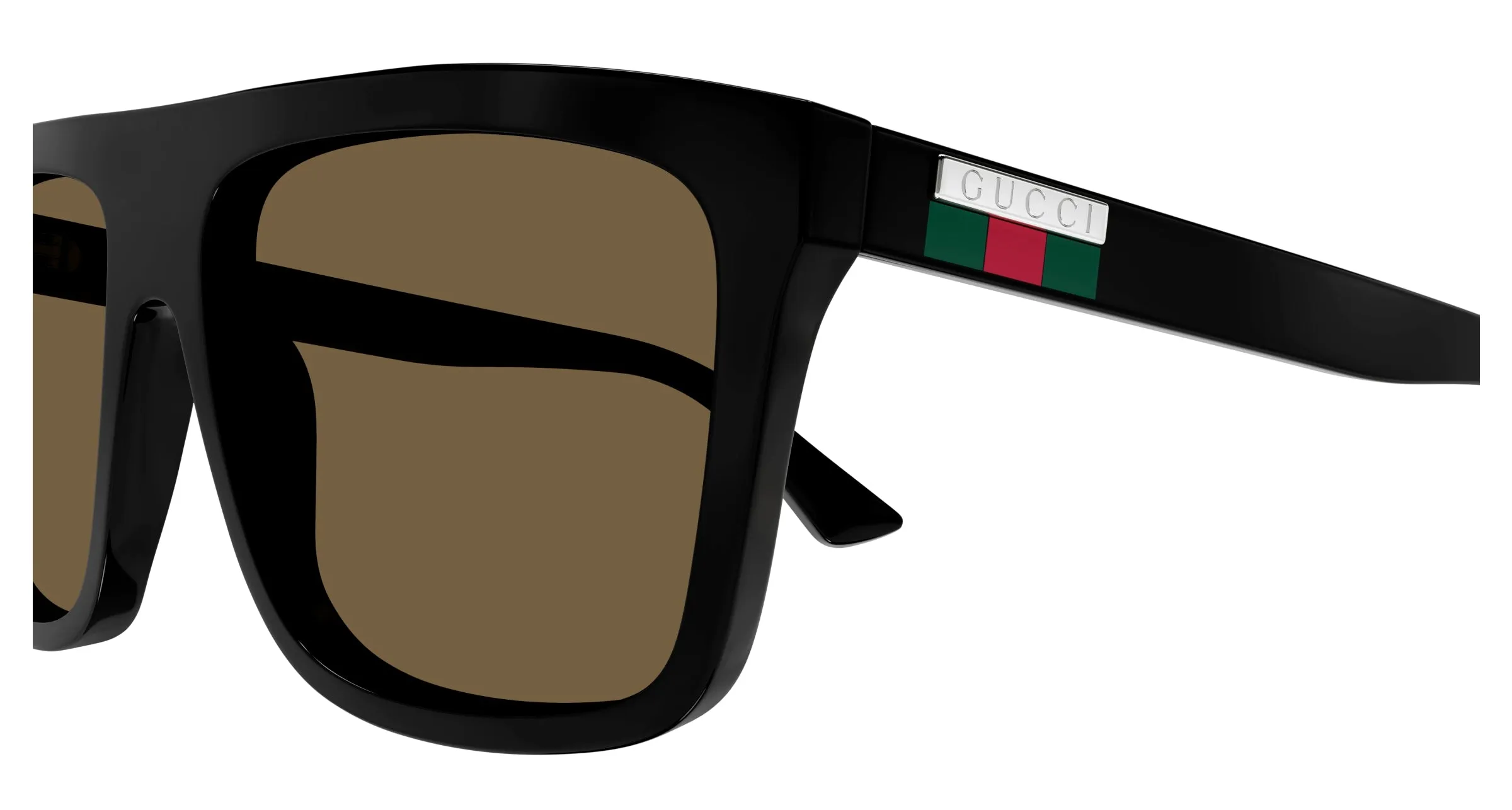 Gucci GG0748S 002 Occhiali da sole Iniettato Nero Marrone Squadrata Normale - immagine 3