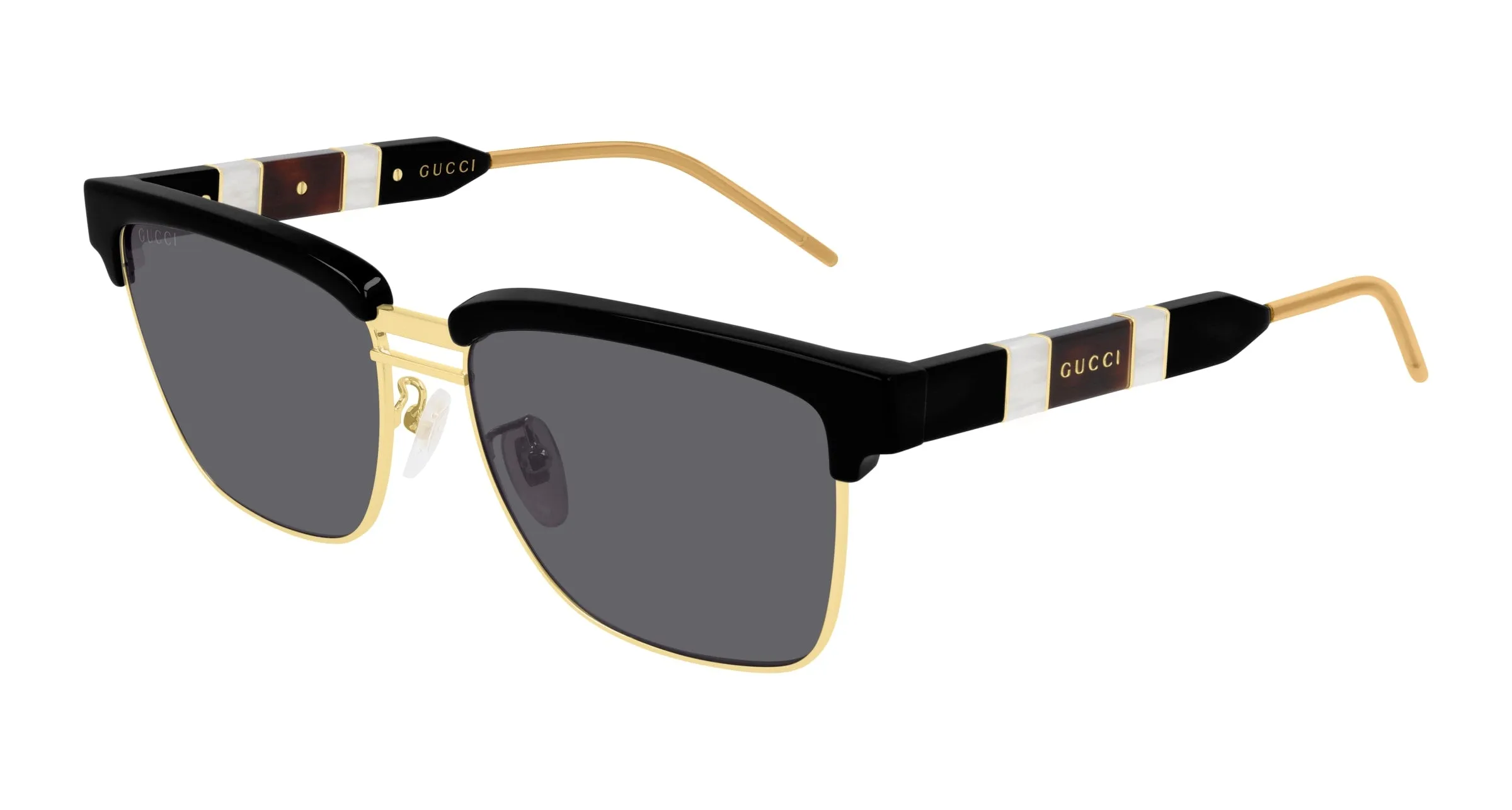 Gucci GG0603S 001 Occhiali da sole Acetato Nero Grigio Squadrata Normale - immagine 1