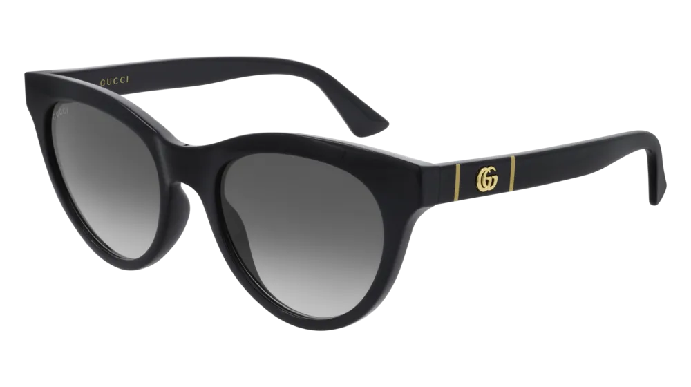 Gucci Donna GG0763S 001 Occhiali da sole Iniettato Nero Grigio Cat Eye Normale Sfumato - immagine 1
