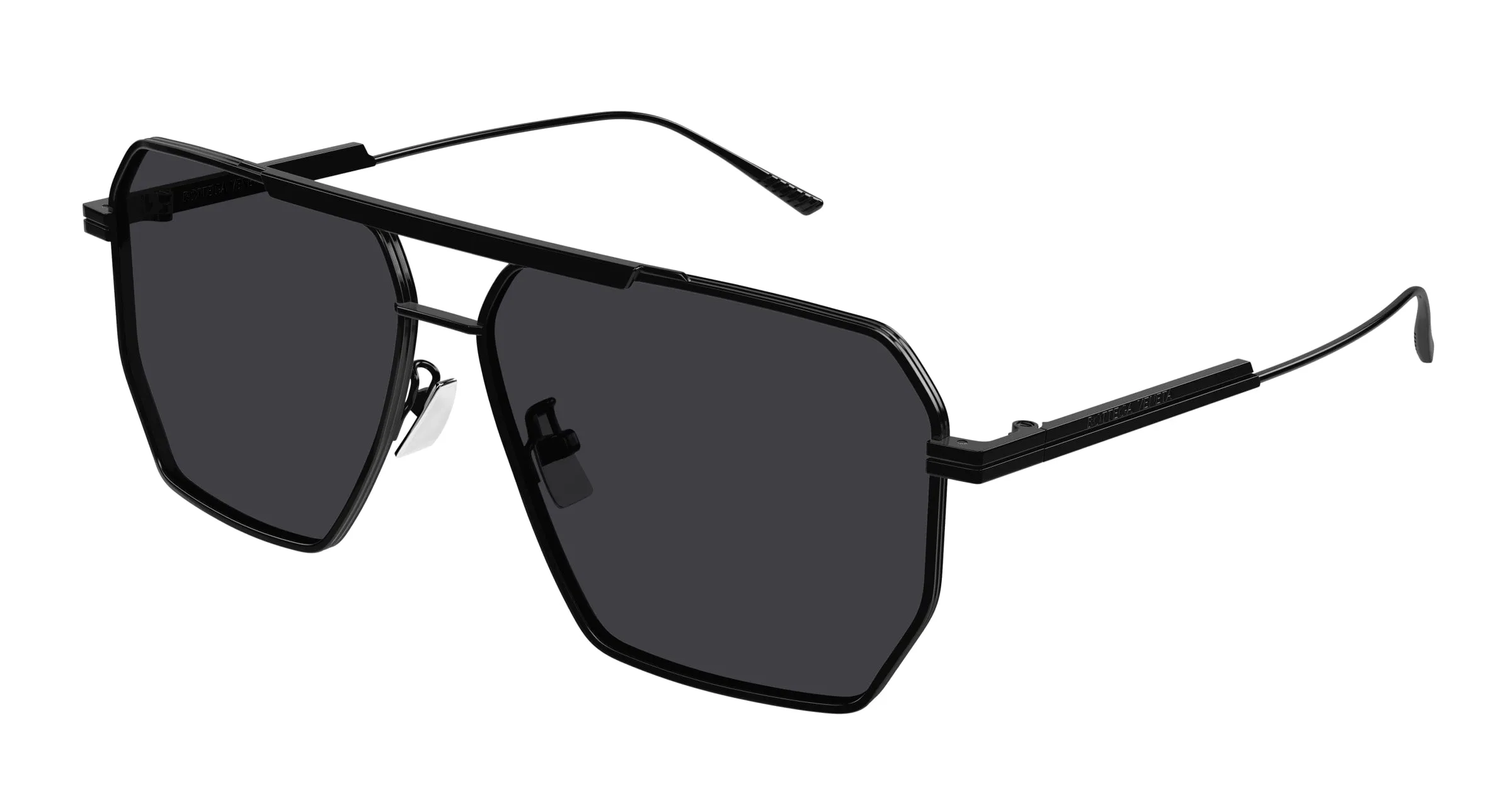 Bottega Veneta BV1012S 001 Occhiali da sole Metallo Nero Grigio Pilot Normale - immagine 1
