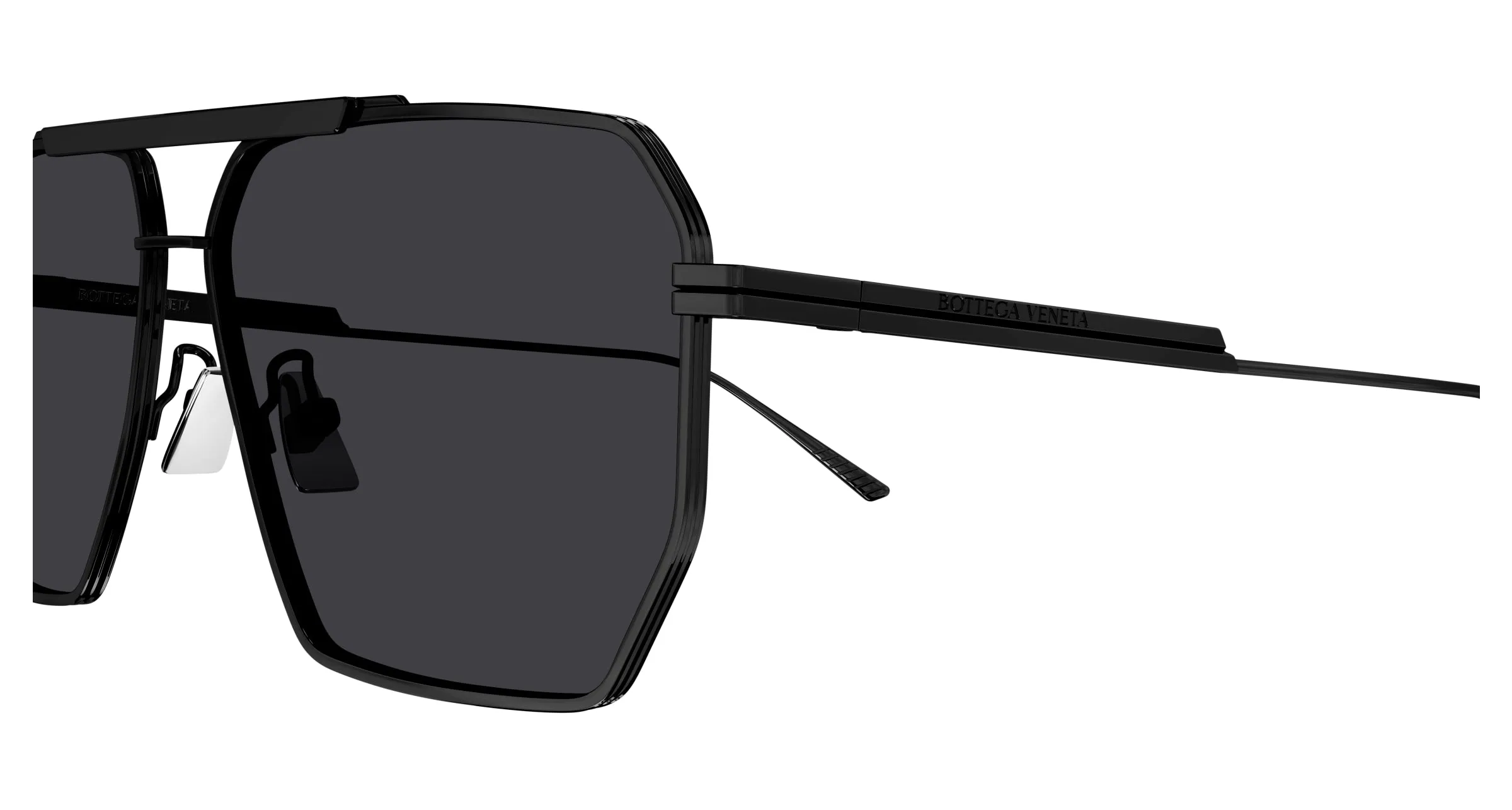Bottega Veneta BV1012S 001 Occhiali da sole Metallo Nero Grigio Pilot Normale - immagine 3