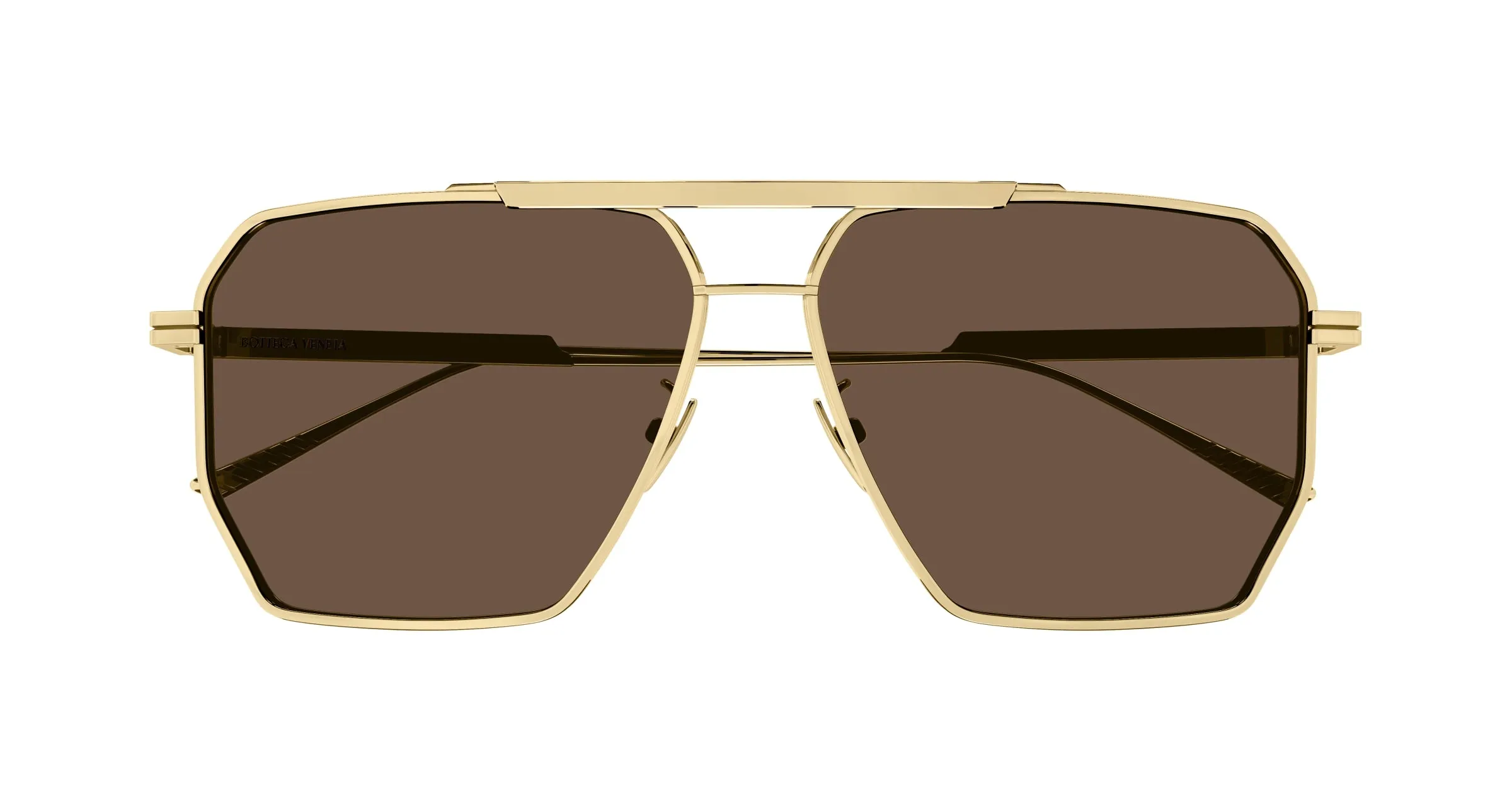 Bottega Veneta BV1012S 003 Occhiali da sole Metallo Oro Marrone Pilot Normale - immagine 3