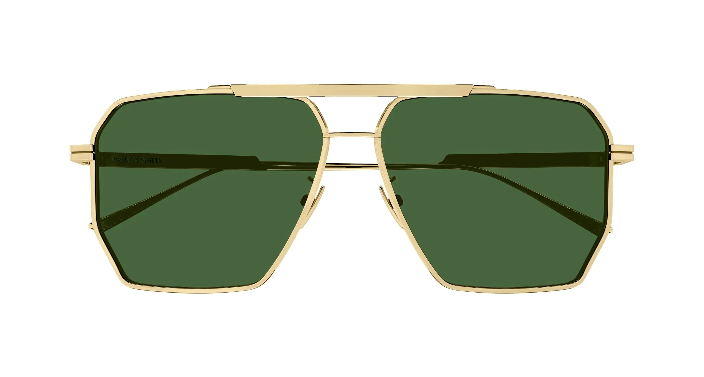 Bottega Veneta BV1012S 004 Occhiali da sole Metallo Oro Verde Pilot Normale - immagine 3