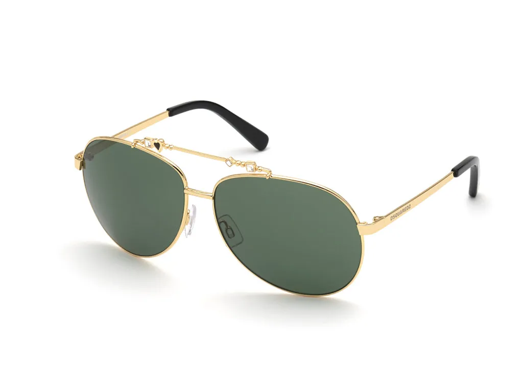 Dsquared2 DQ0356 30N Occhiali da sole outlet Metallo Oro Verde Pilot Normale - immagine 1