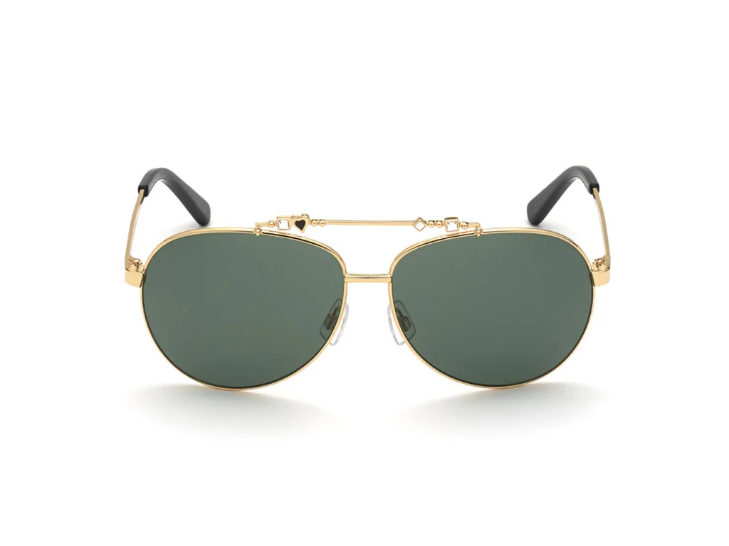 Dsquared2 DQ0356 30N Occhiali da sole outlet Metallo Oro Verde Pilot Normale - immagine 2