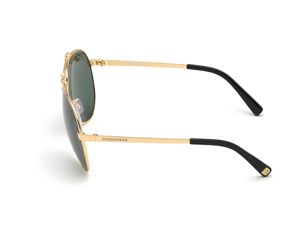 Dsquared2 DQ0356 30N Occhiali da sole outlet Metallo Oro Verde Pilot Normale - immagine 3