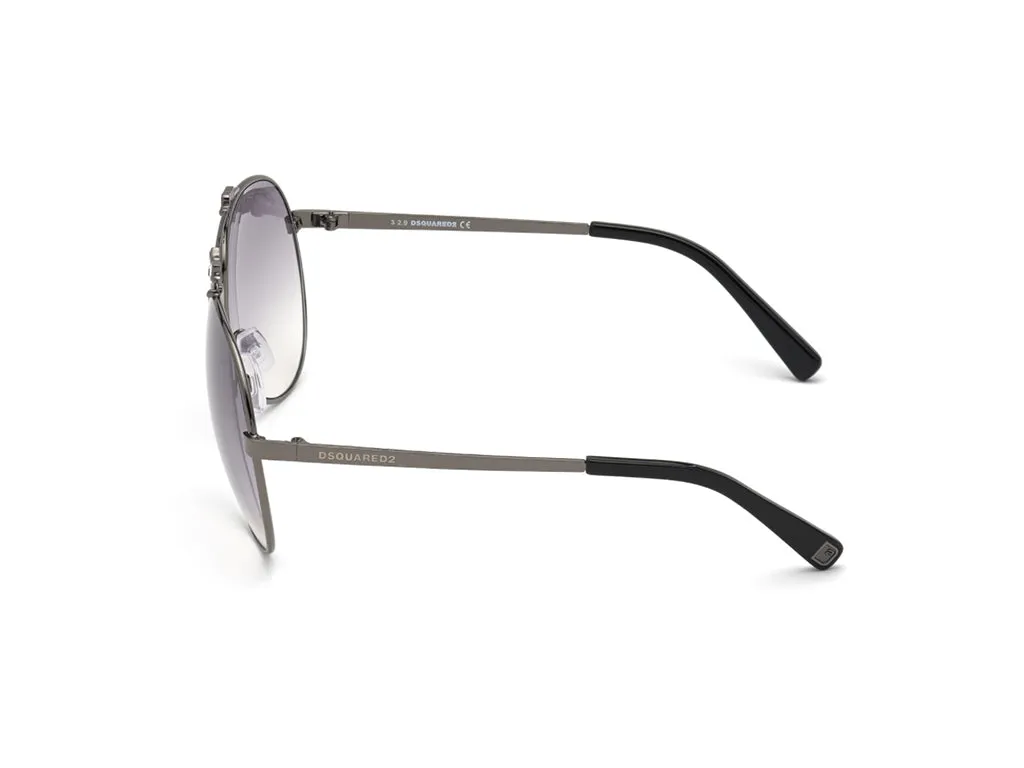 Dsquared2 DQ0356 08B Occhiali da sole outlet Metallo Argento Grigio Pilot Normale Sfumato - immagine 3