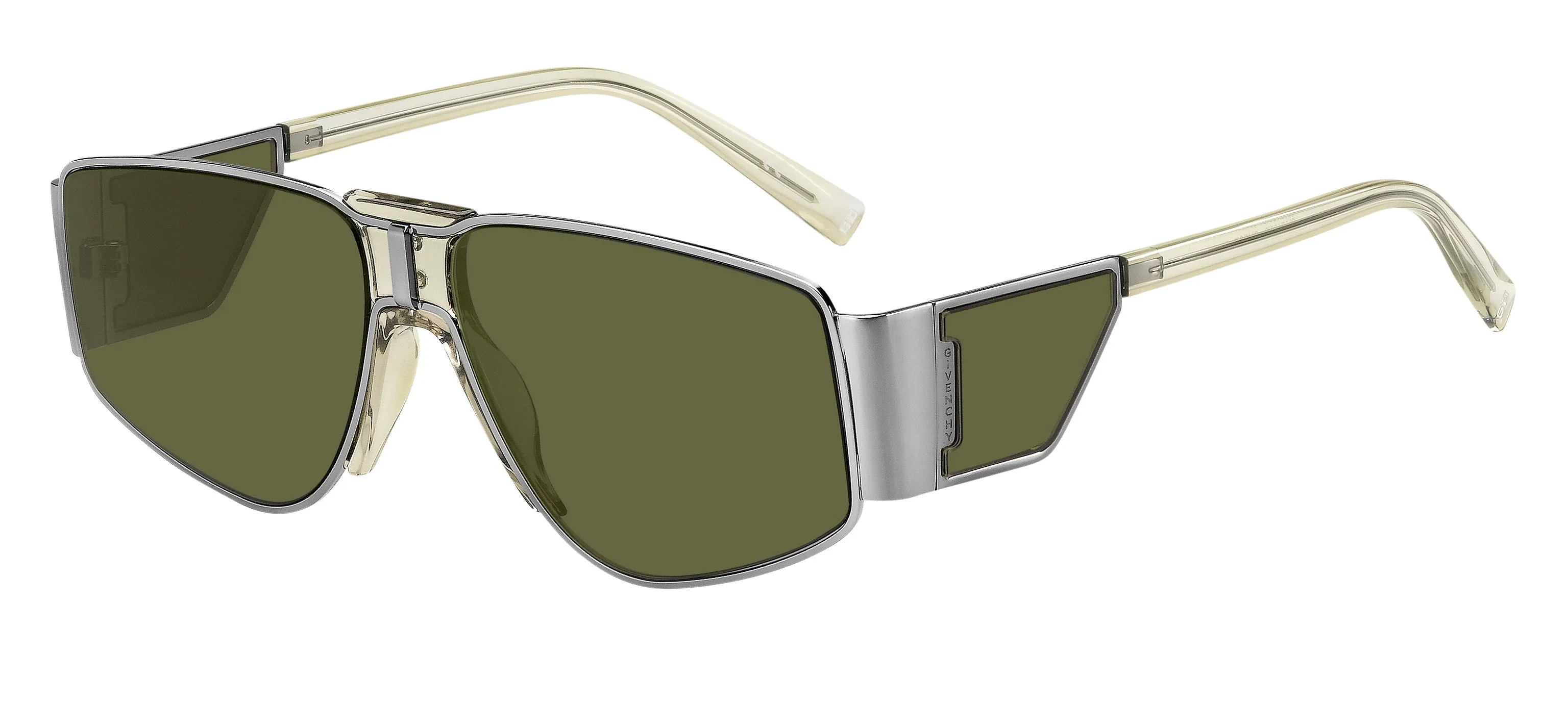 Givenchy GV 7166/S SMF/QT Occhiali da sole Metallo Argento Verde Squadrata Normale - immagine 1