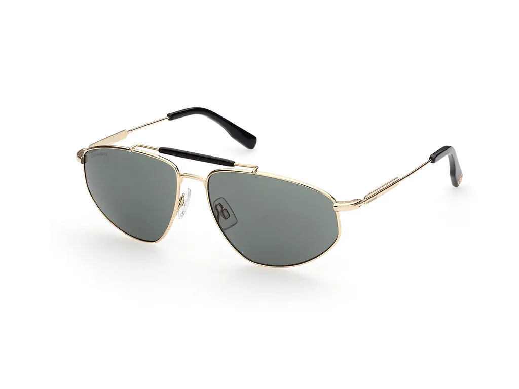 Dsquared2 DQ0354 30N Occhiali da sole outlet Metallo Oro Verde Geometrica Normale - immagine 1