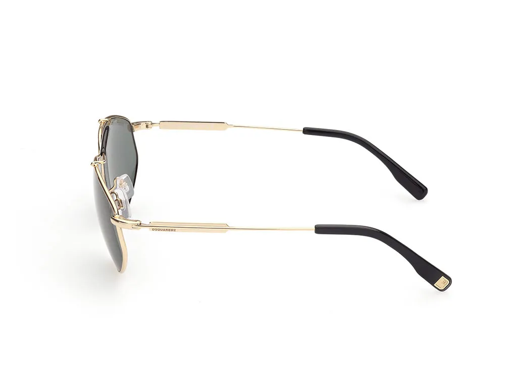 Dsquared2 DQ0354 30N Occhiali da sole outlet Metallo Oro Verde Geometrica Normale - immagine 3