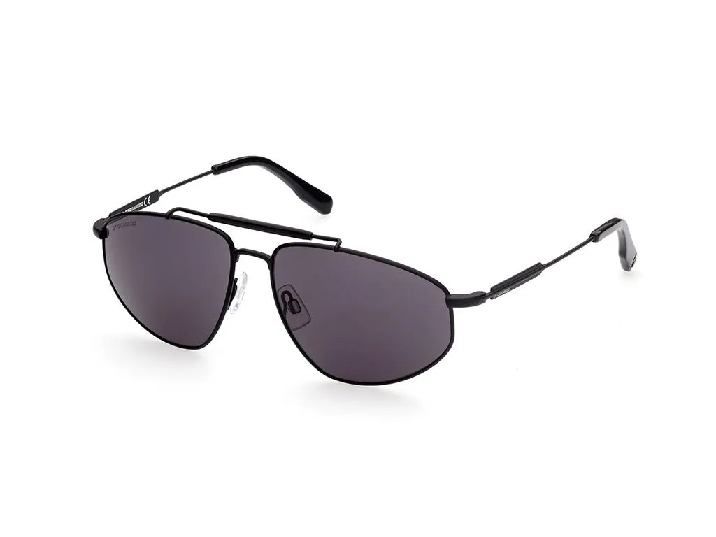 Dsquared2 DQ0354 02A Occhiali da sole outlet Metallo Nero Grigio Geometrica Normale - immagine 1